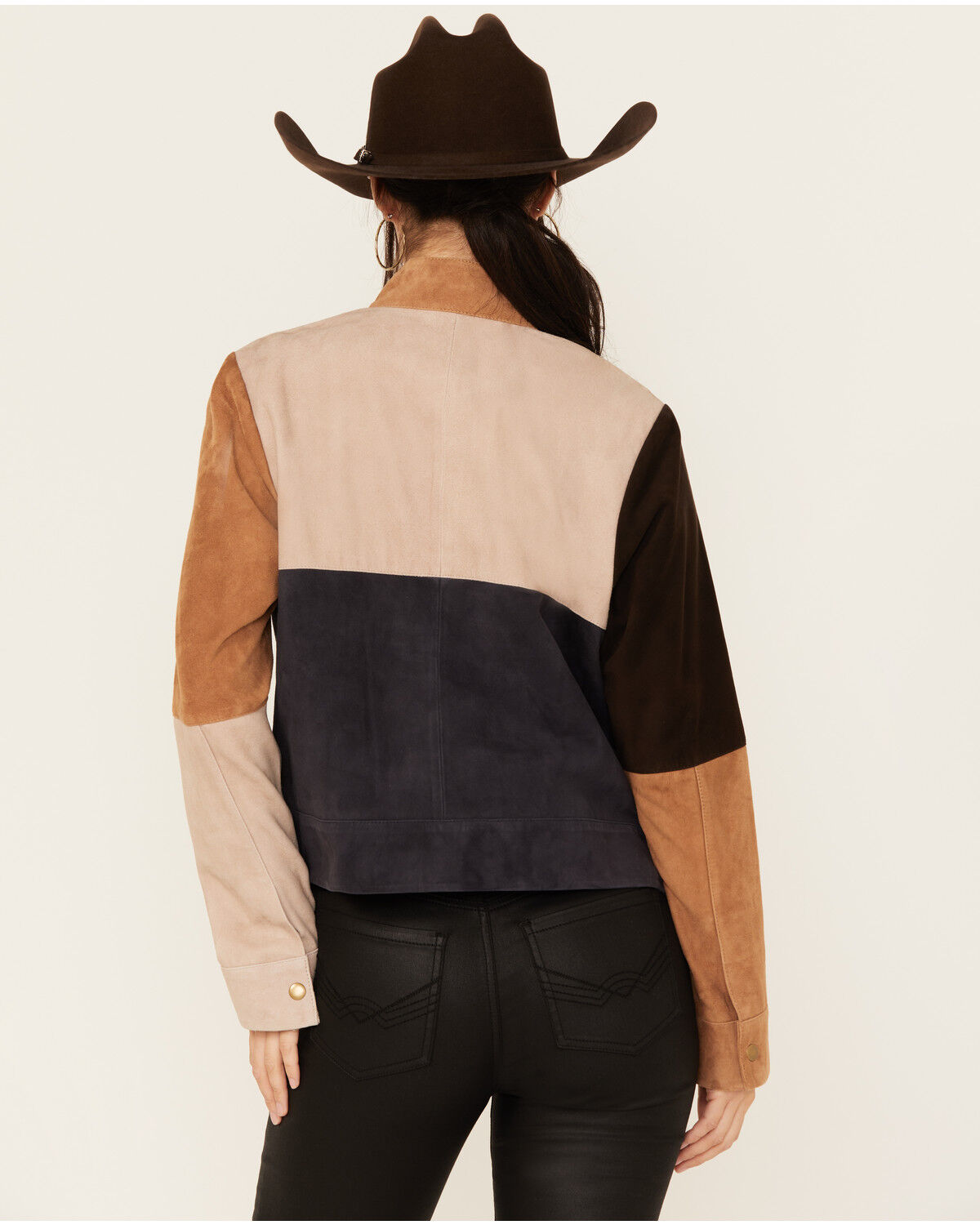 Cleo + Wolf Women's Carter Colorblock Suede Zip-Up Jacket