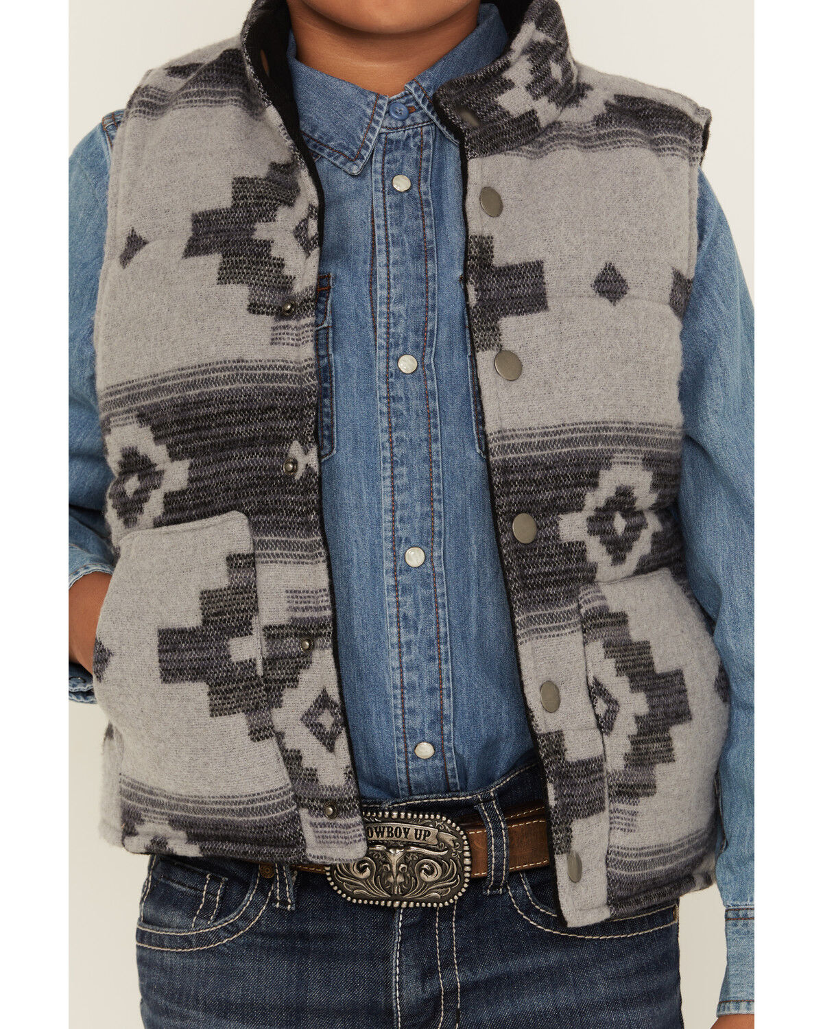 Cody James Boys' Sunset Reversible Jacquard Puffer Vest