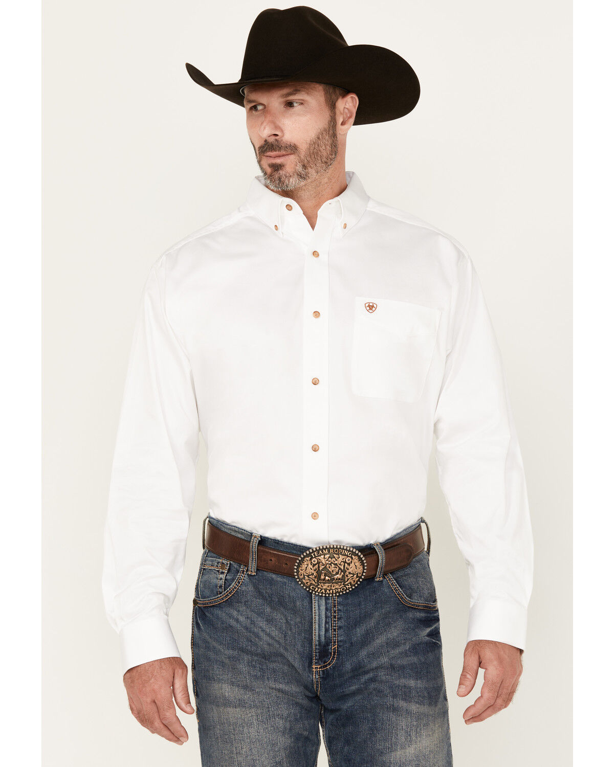 Ariat Men's Solid Twill Long Sleeve Western Woven Shirt