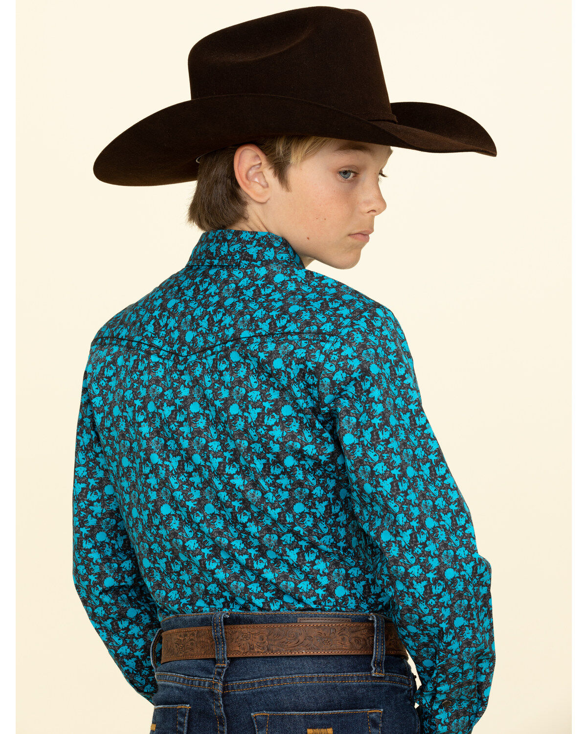 Cody James Boys' High Sierra Floral Print Long Sleeve Western Shirt