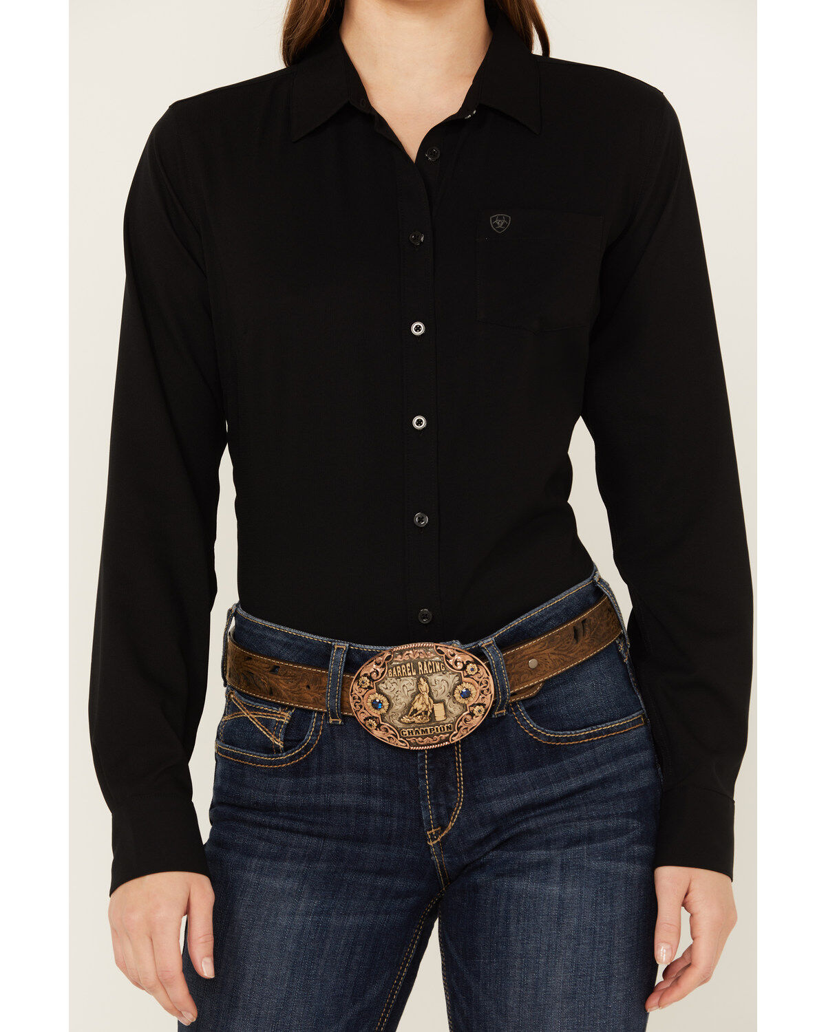 Ariat Women's Solid Long Sleeve Button-Down Performance Western Shirt