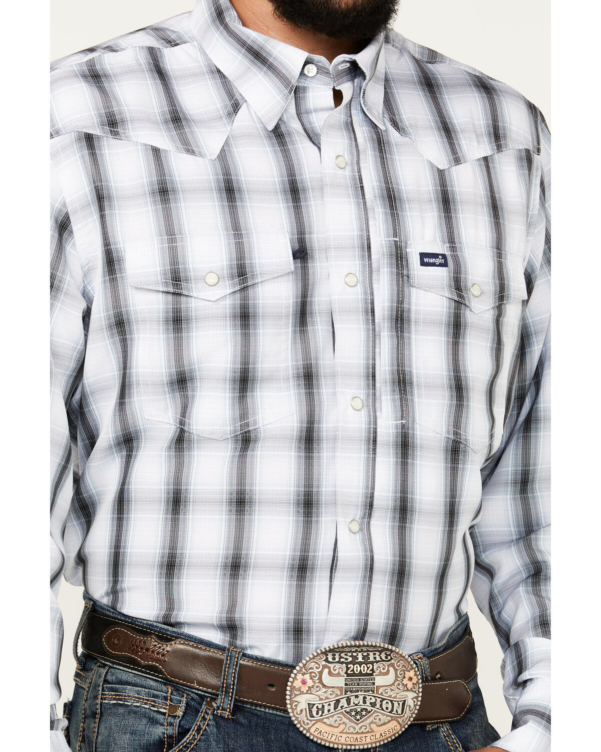 Wrangler Men's Plaid Print Long Sleeve Snap Western Performance Shirt
