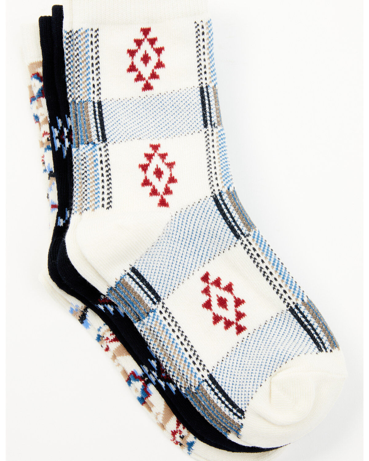 Shyanne Girls' Jesse Southwestern Crew Socks - 3-Pack