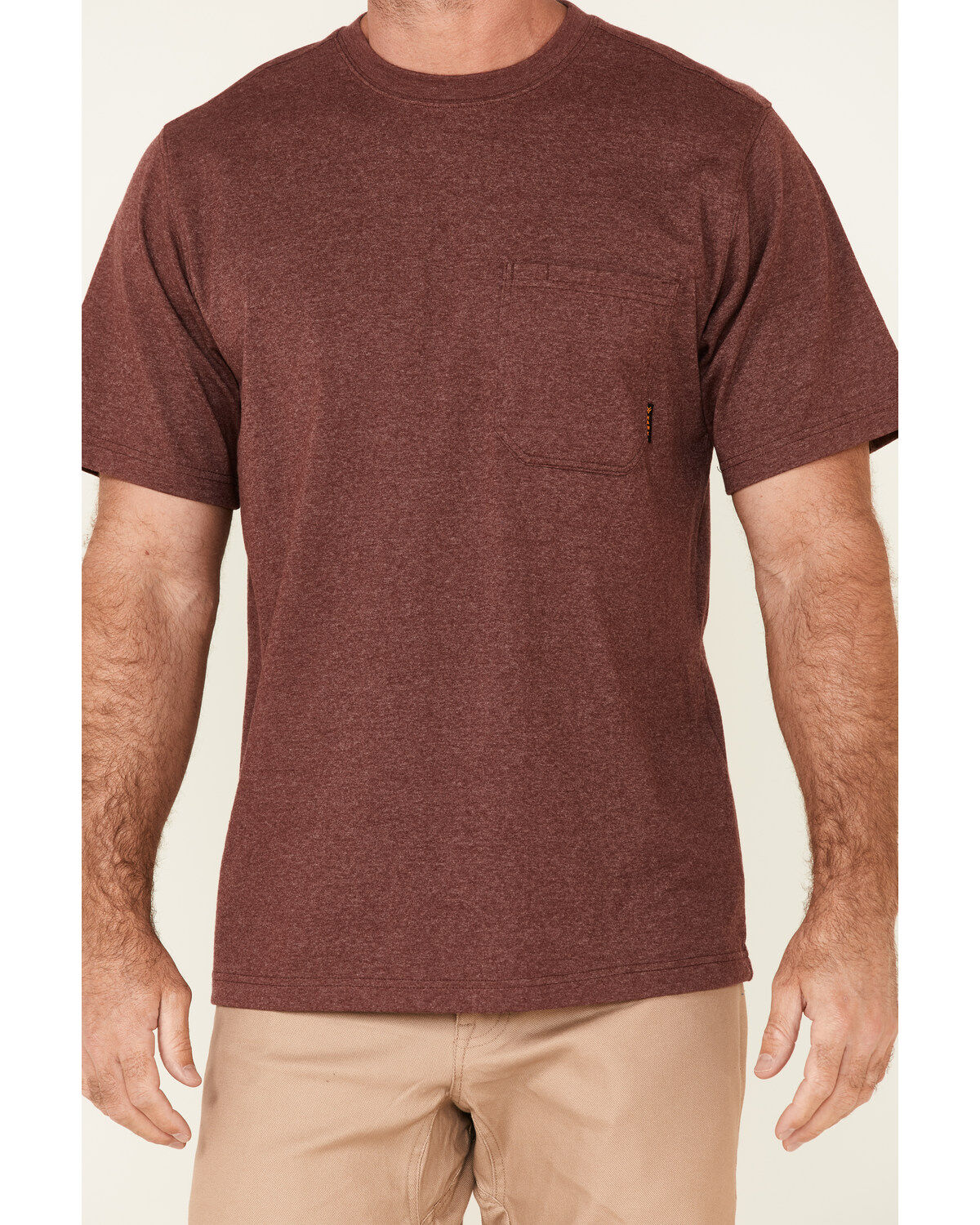 Hawx Men's Solid Burgundy Forge Short Sleeve Work Pocket T-Shirt