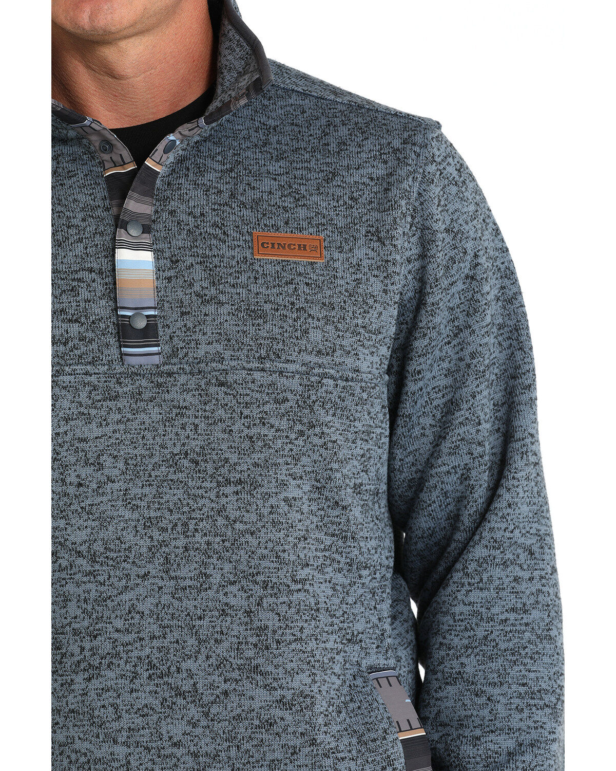 Cinch Men's Solid Quarter Snap Long Sleeve Pullover