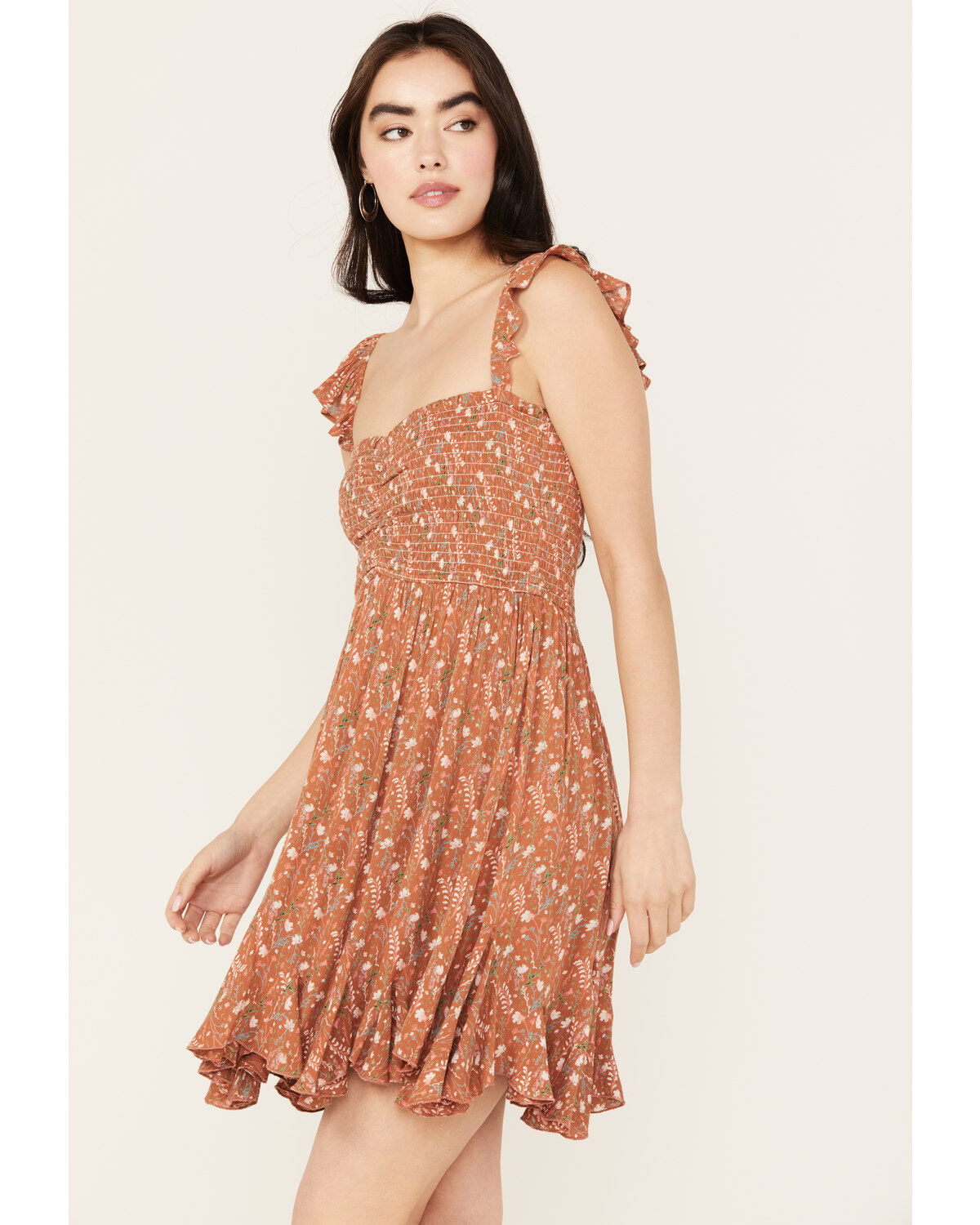 Rock & Roll Denim Women's Floral Print Mini Dress
