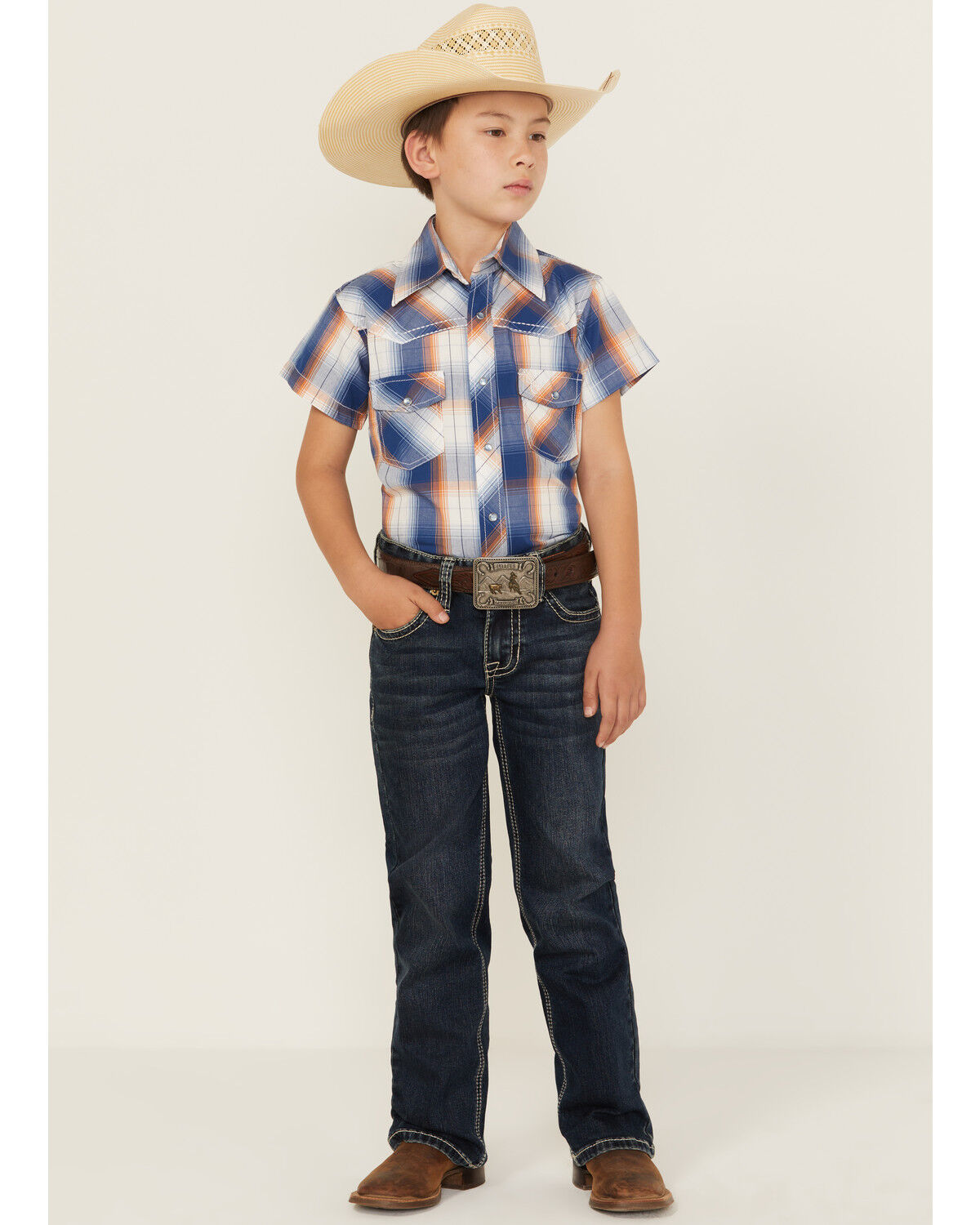 Rock & Roll Denim Boys' Dark Wash Raised Denim Bootcut Jeans