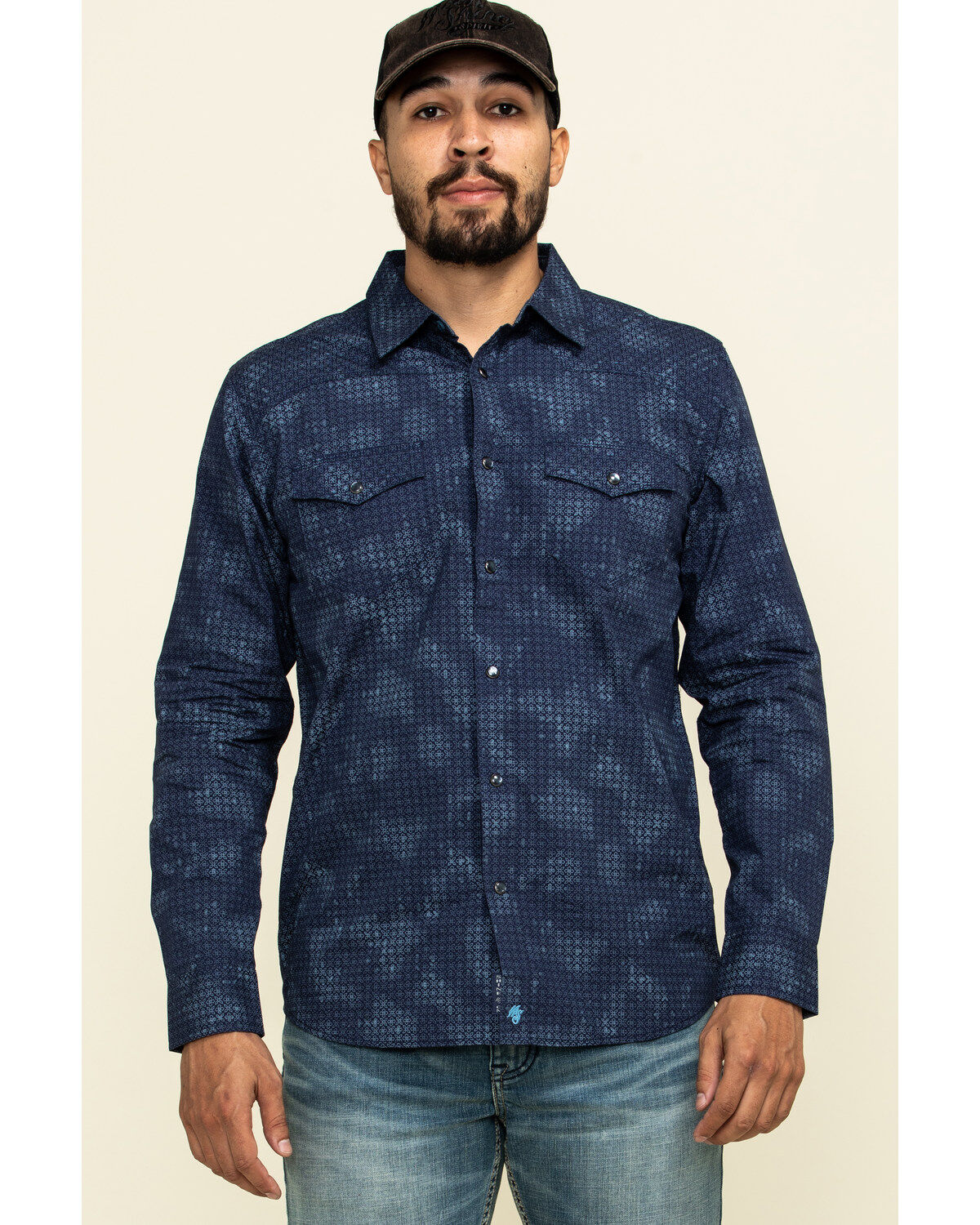 Moonshine Spirit Men's Floral Camo Print Long Sleeve Western Shirt