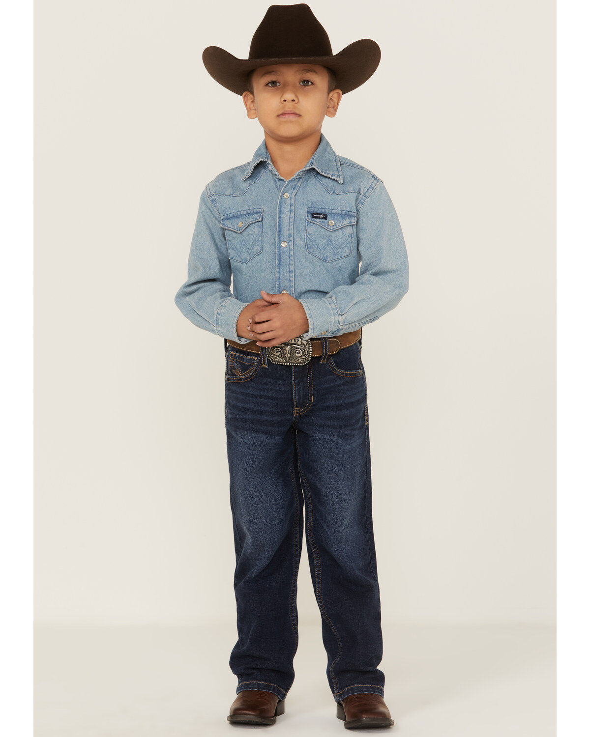 Cody James Boys' Morgan Medium Wash Mid Rise Stretch Relaxed Bootcut Jeans