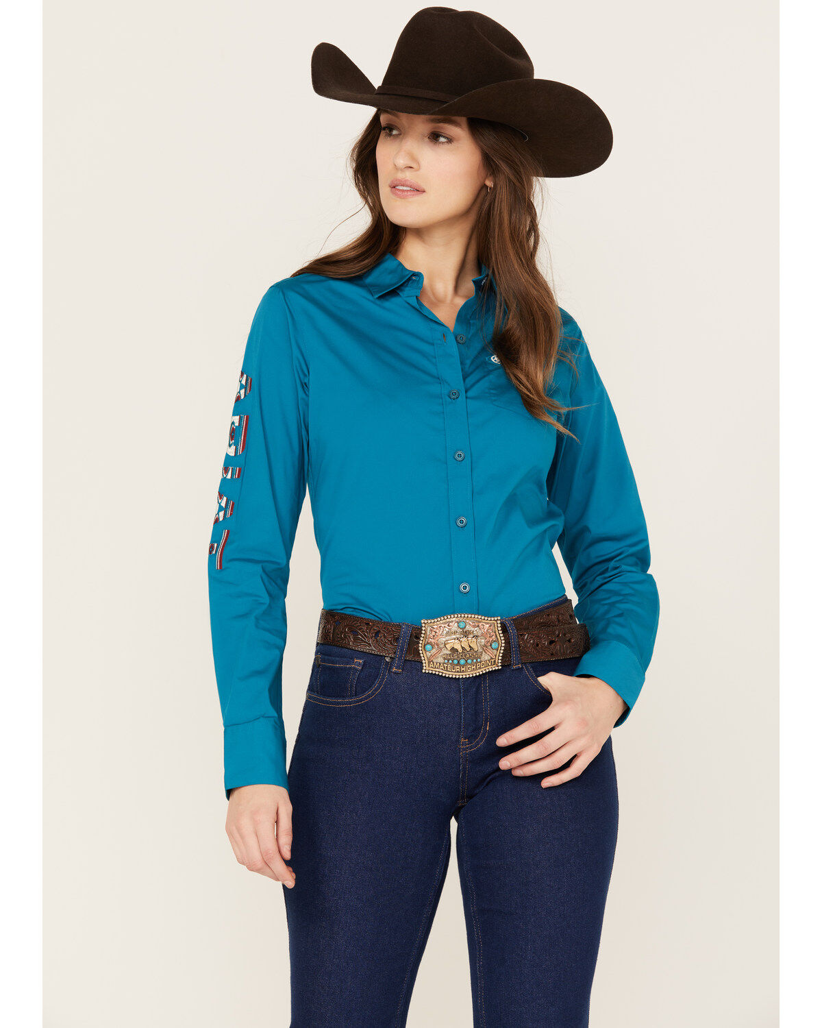 Ariat Women's Team Kirby Long Sleeve Button Down Stretch Western Shirt - Plus