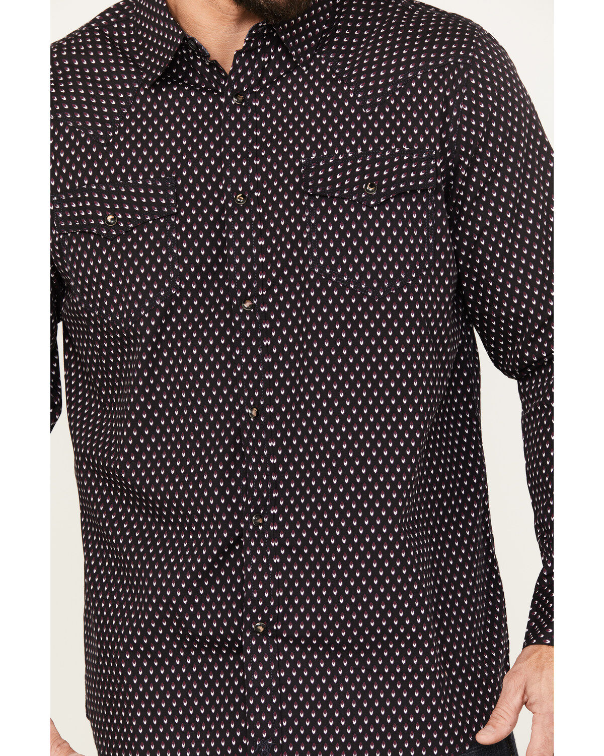 Moonshine Spirit Men's Cat Geo Print Long Sleeve Western Snap Shirt