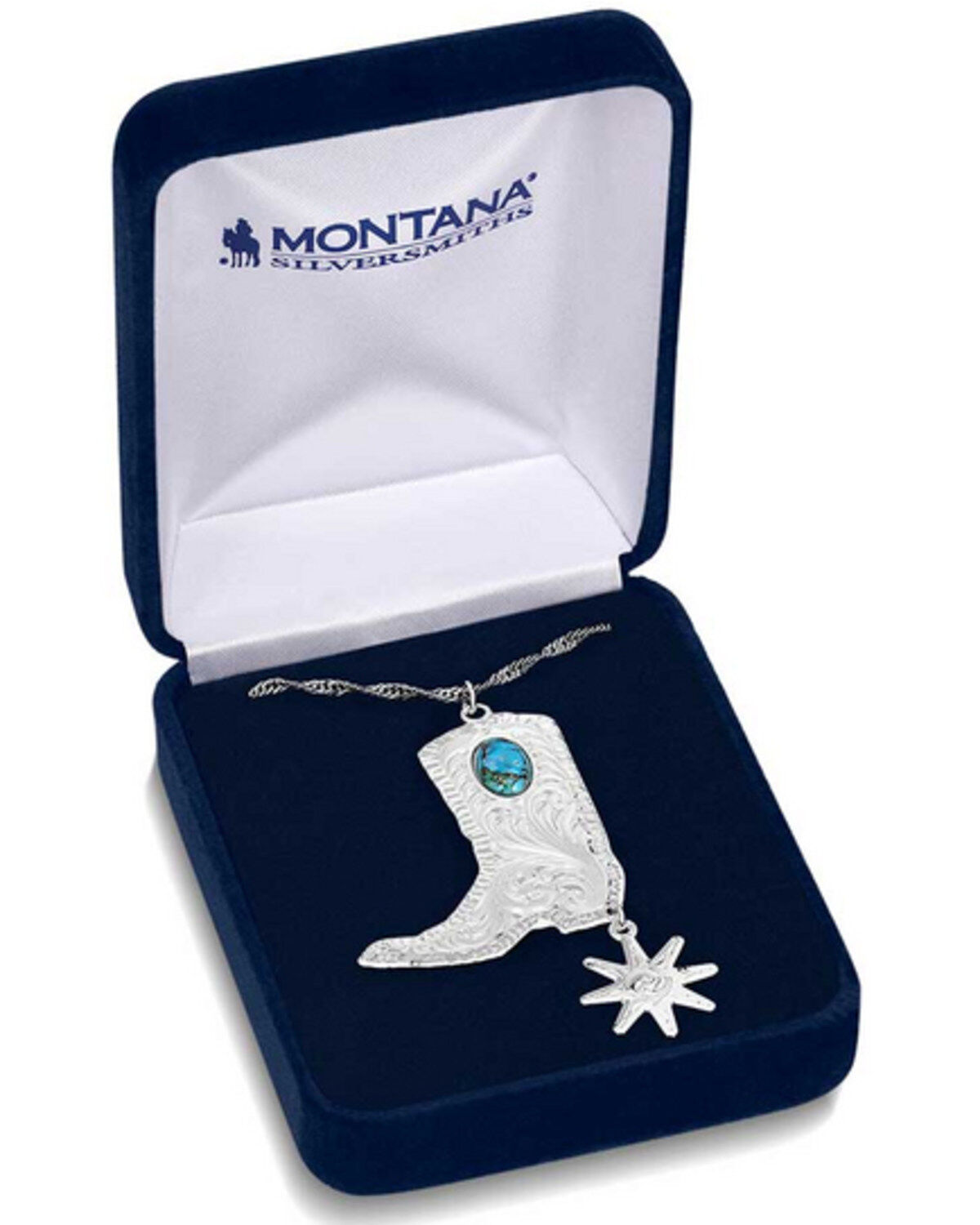 Montana Silversmiths Women's Chiseled Boots & Spurs Turquoise Necklace