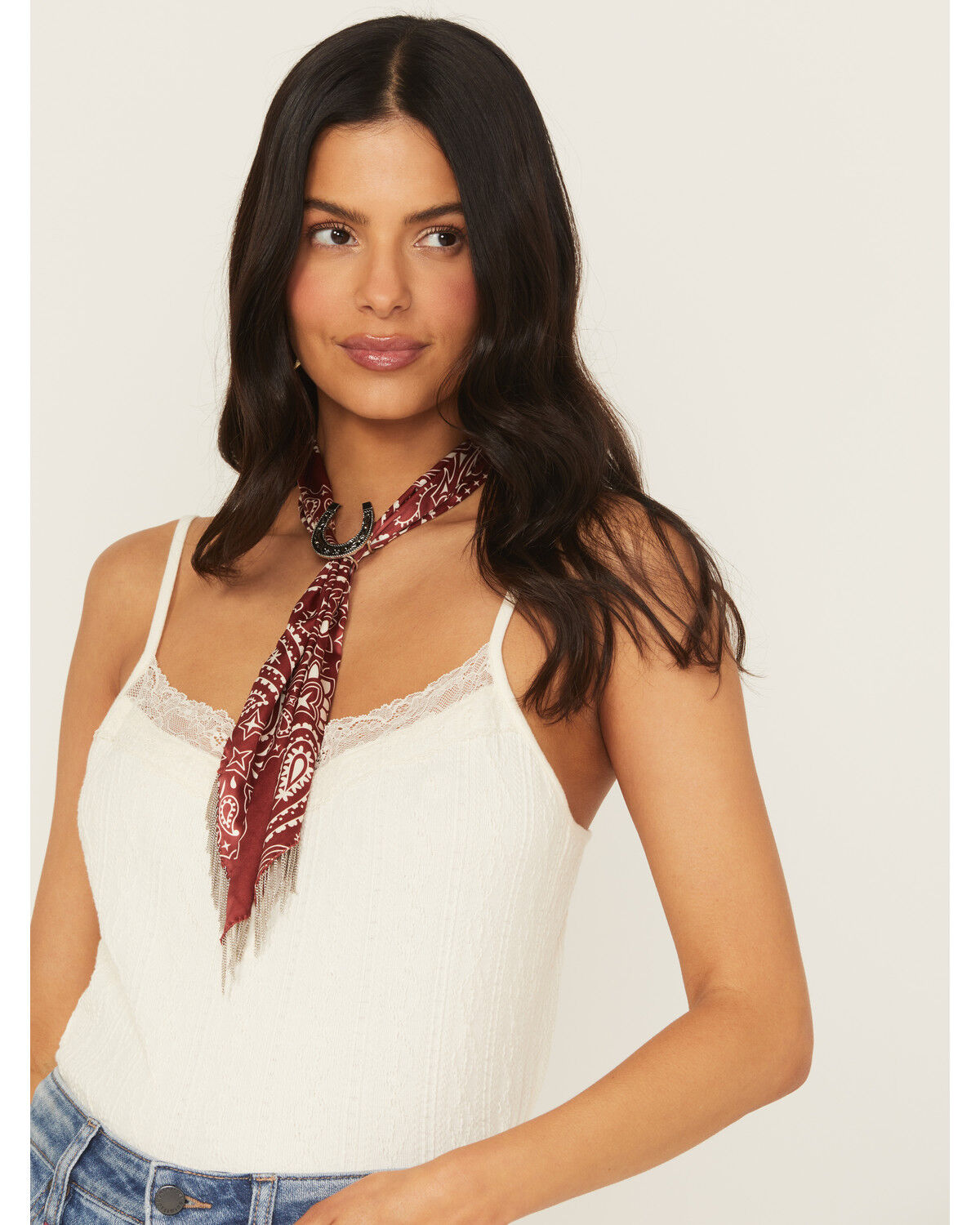 Idyllwind Women's Amelia Chain Fringe Bandana Necklace