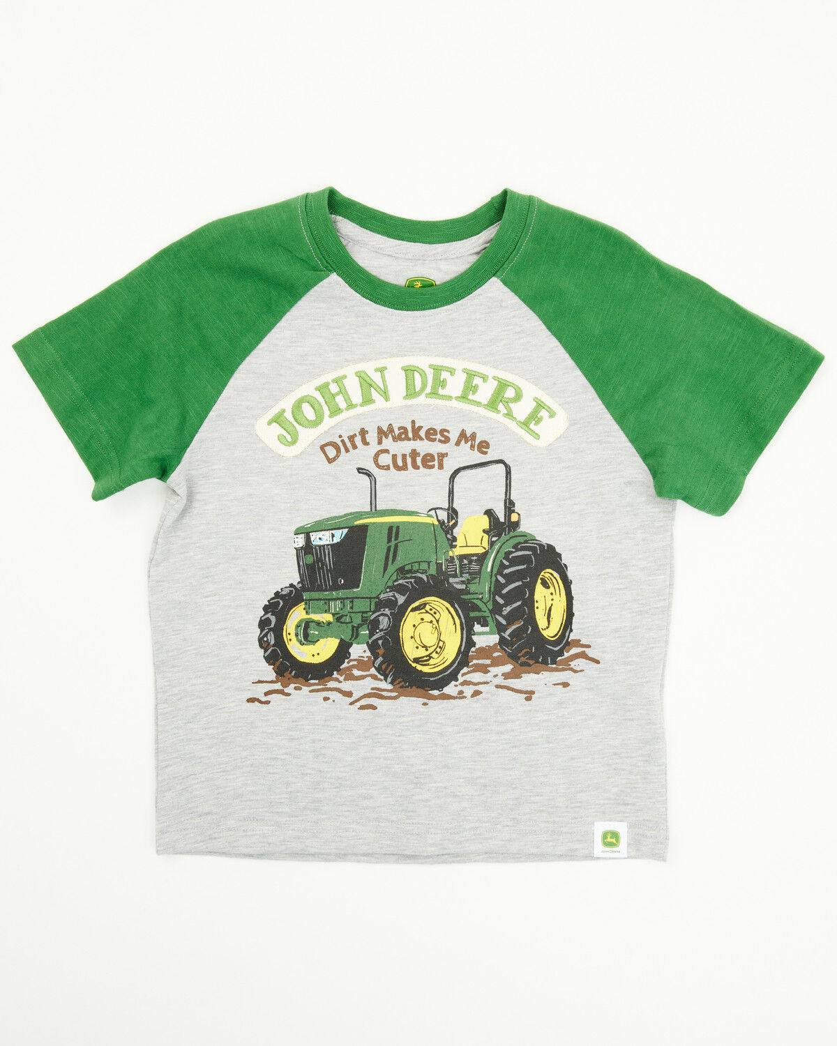 John Deere Toddler Boys' Dirt Makes Me Cuter Short Sleeve Raglan T-Shirt