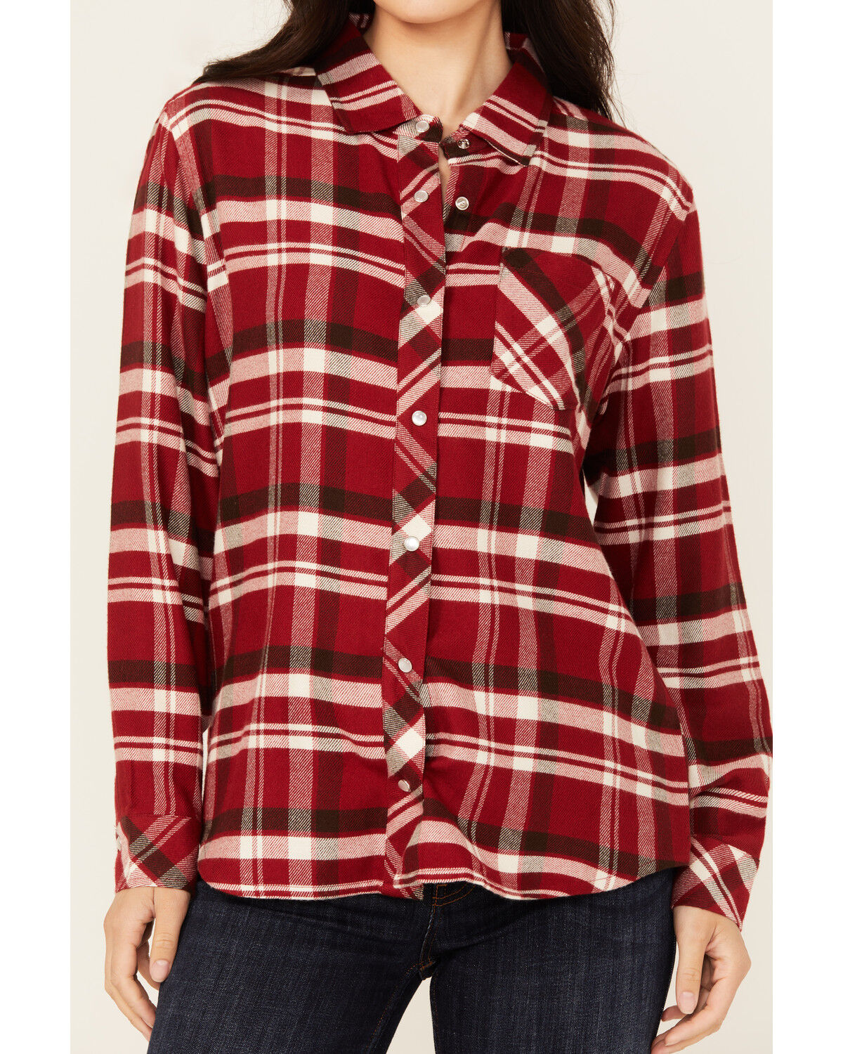 Idyllwind Women's Plaid Print Long Sleeve Snap Western Shirt