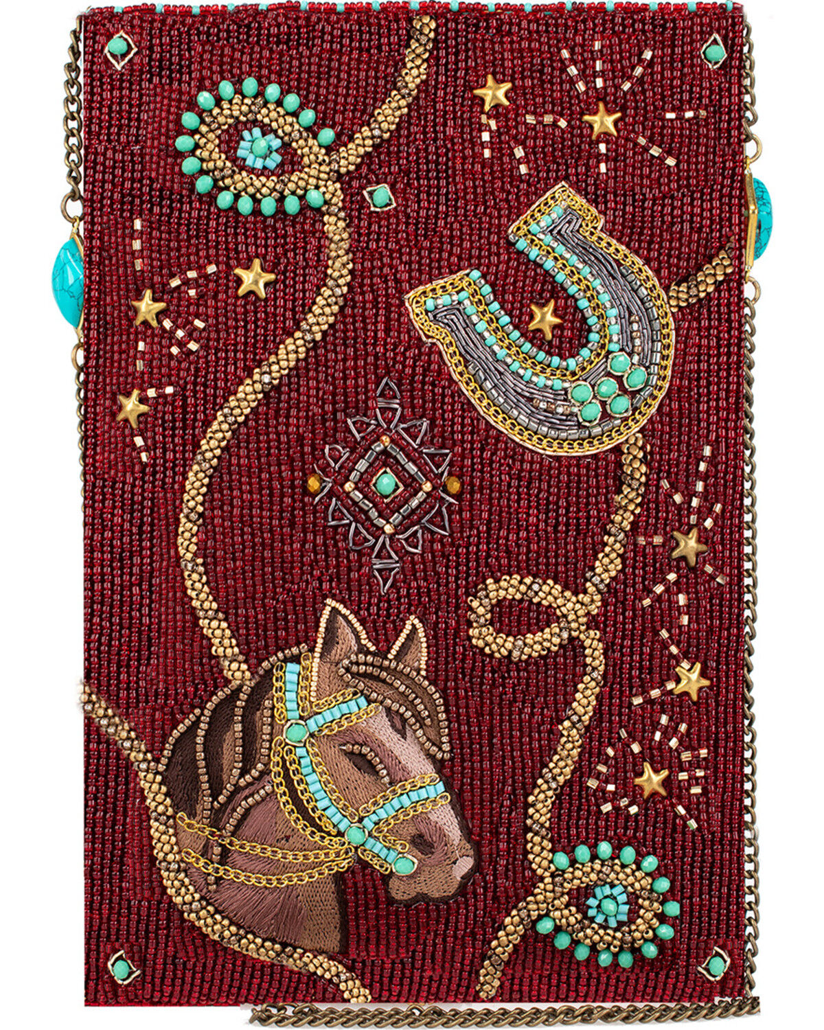 Mary Frances Women's Saddle Up Beaded Crossbody Handbag