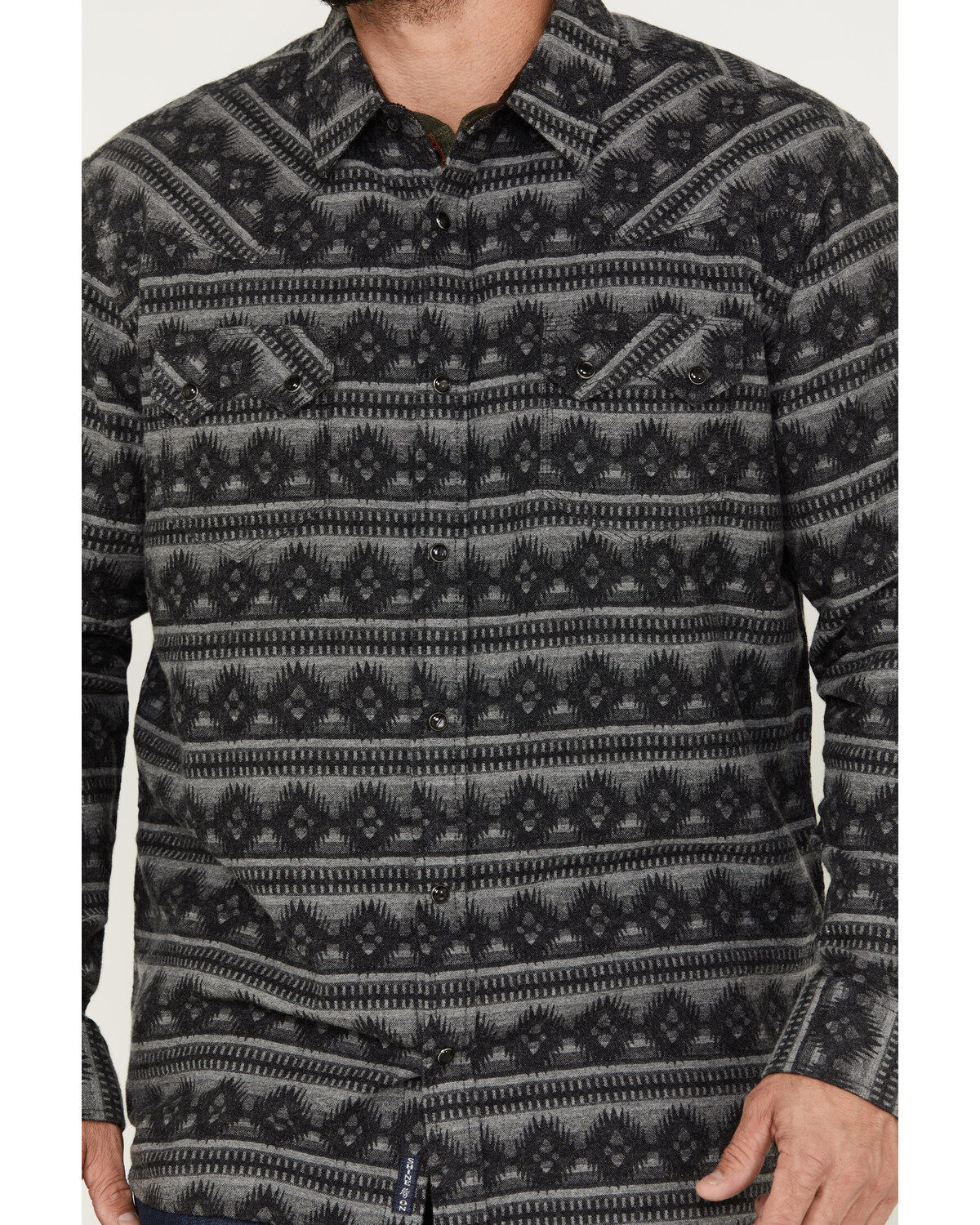 Moonshine Spirit Men's Southwestern Long Sleeve Flannel Western Shirt