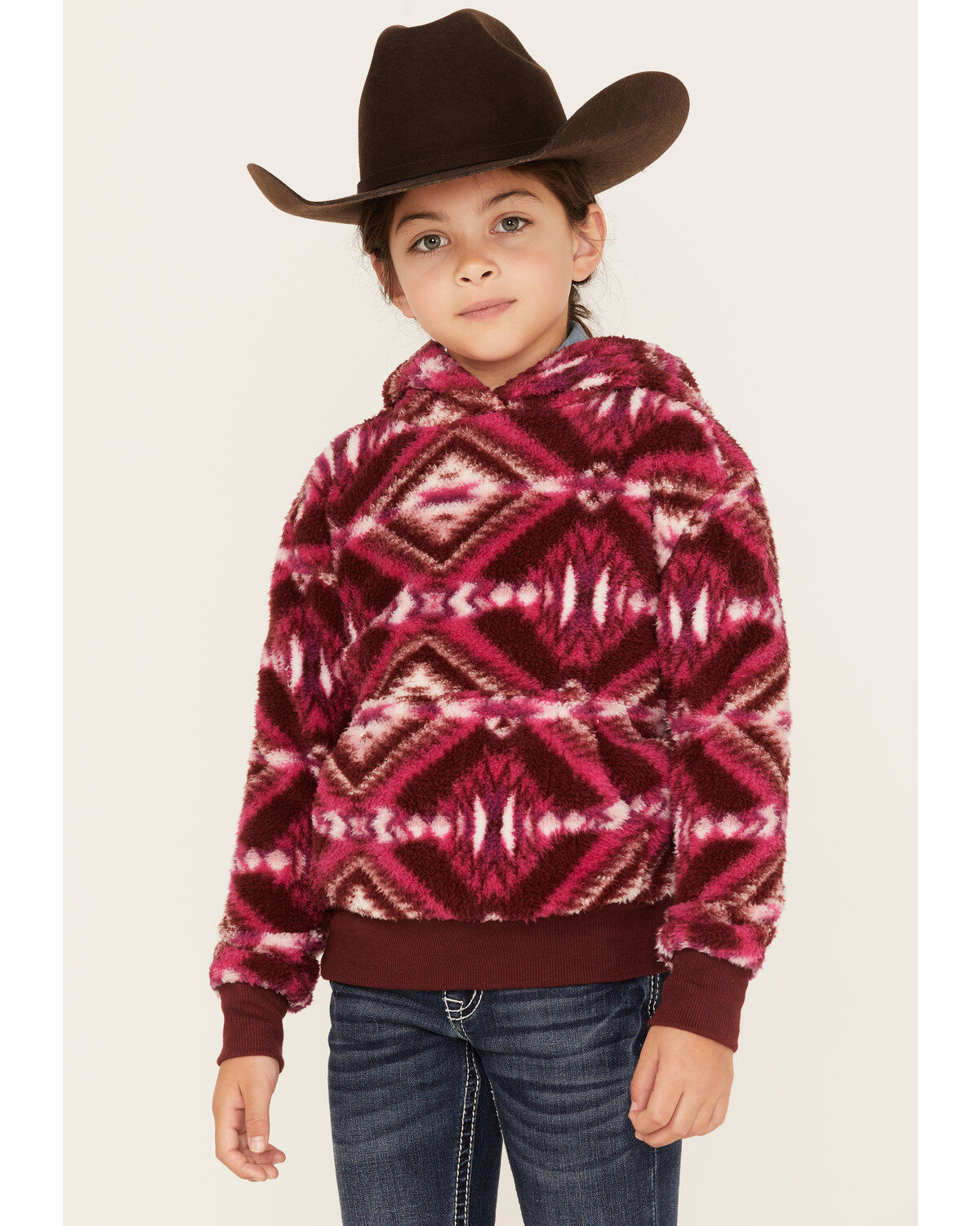Shyanne Girls' Southwestern Print Fleece Hoodie