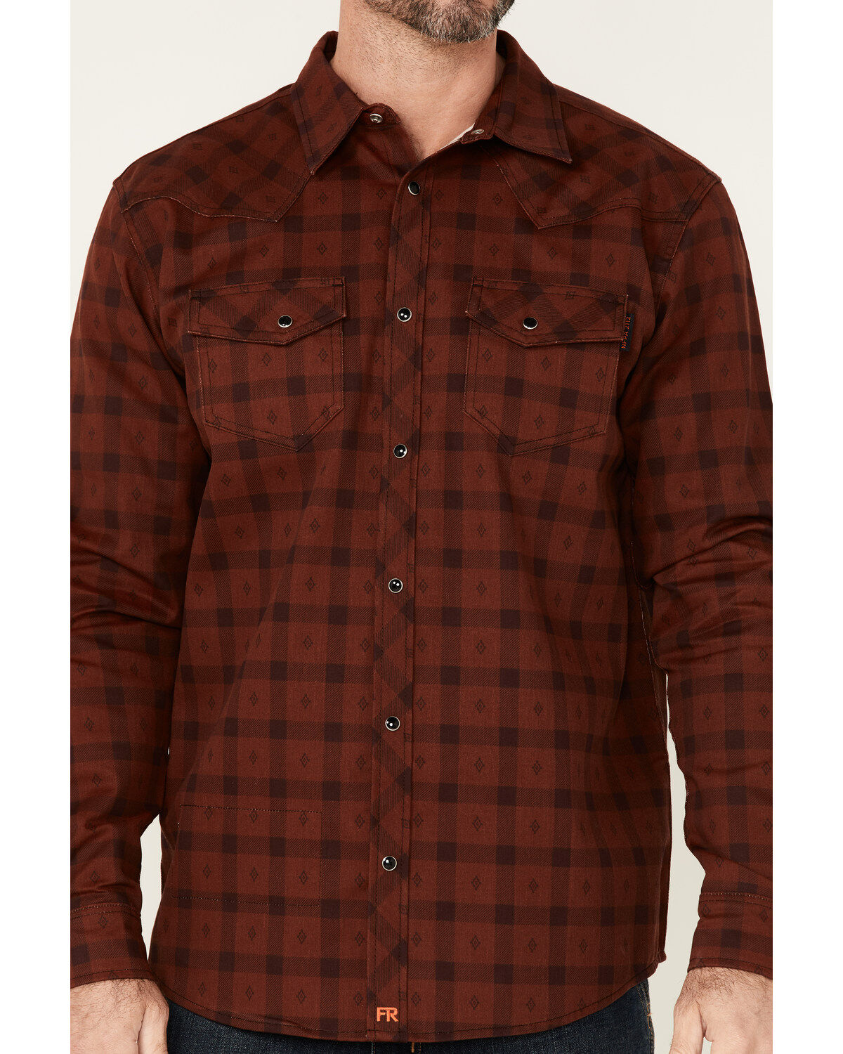 Cody James Men's FR Southwestern Plaid Print Long Sleeve Snap Work Shirt