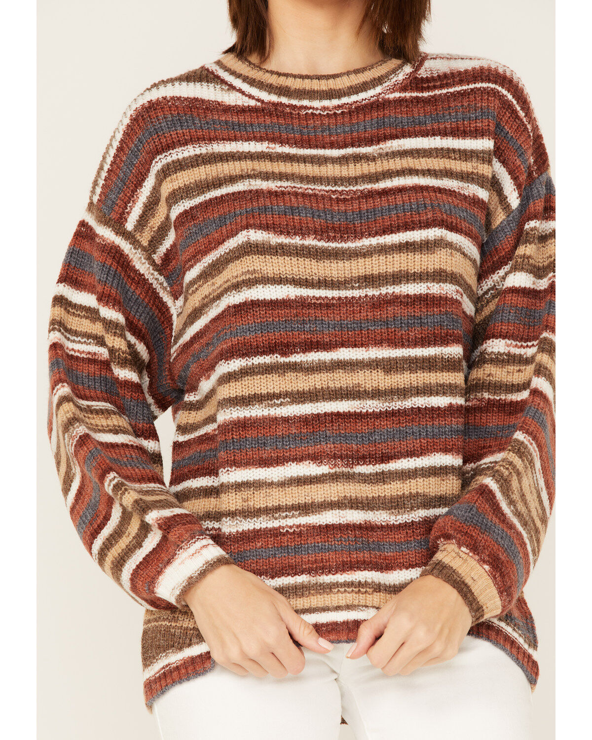 Cleo + Wolf Women's Stripe Knit Oversized Sweater