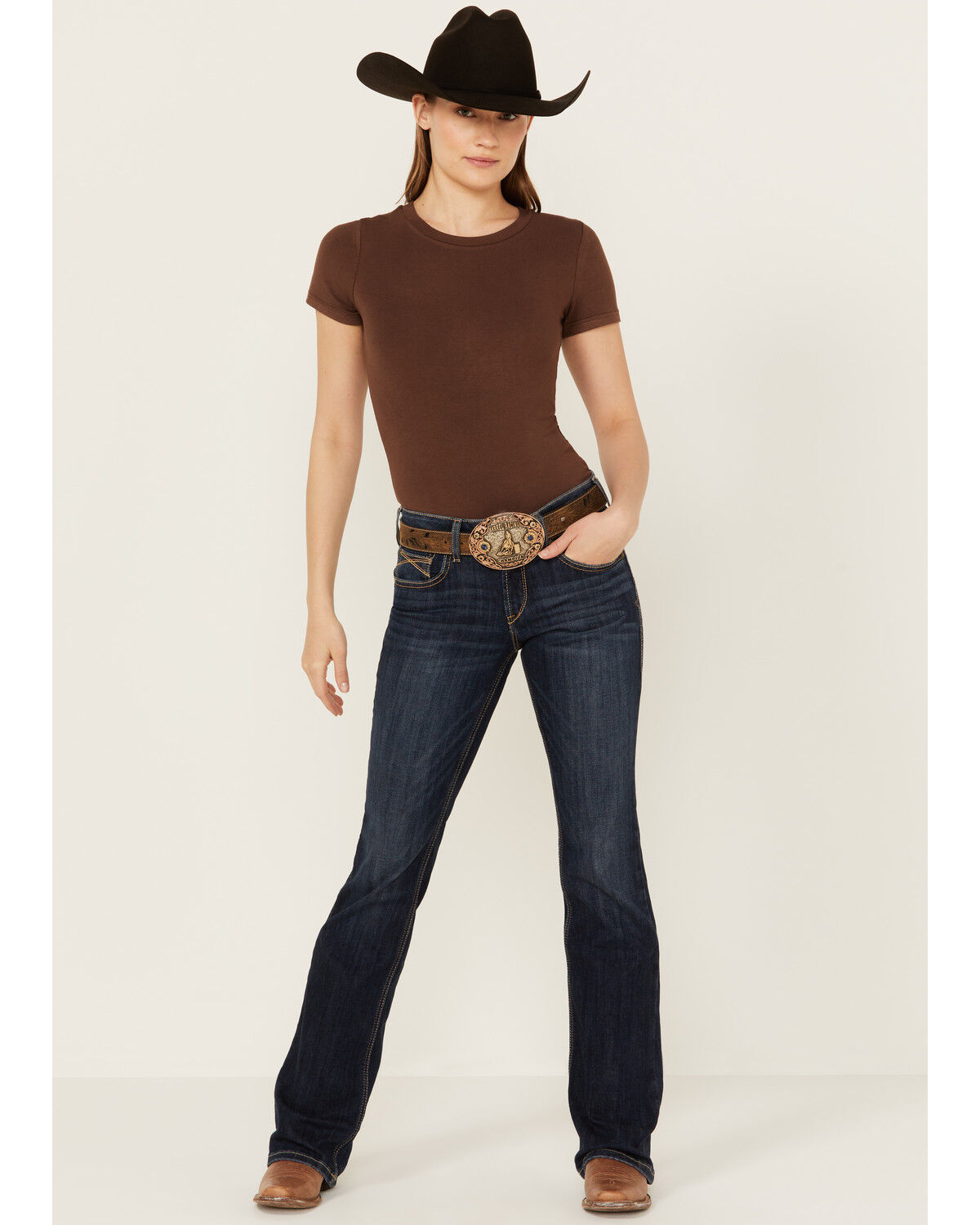 Ariat Women's Desiree Dark Wash Perfect Rise Bootcut Stretch Denim Jeans