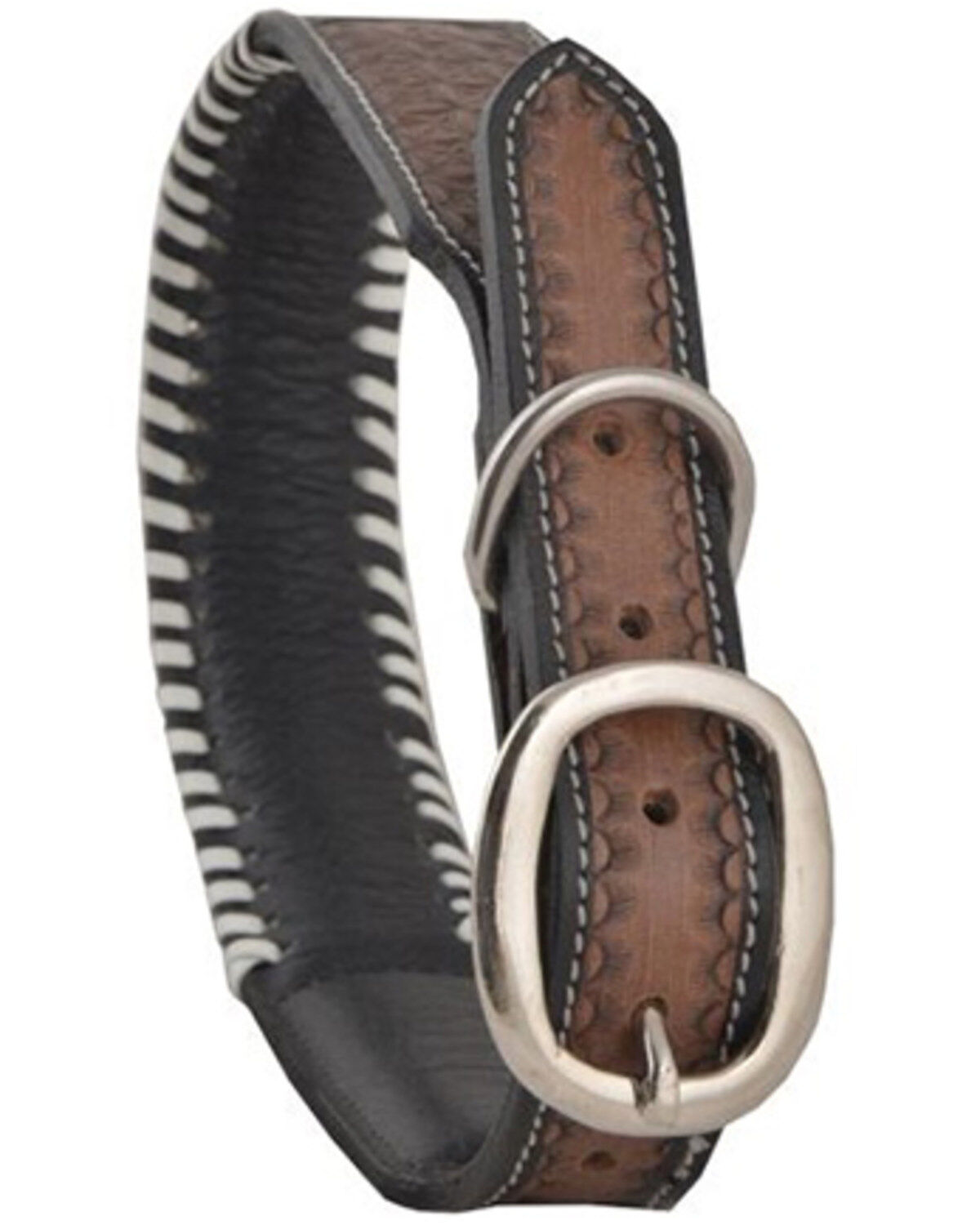 Myra Bag Daisy Hand Tooled Leather Dog Collar