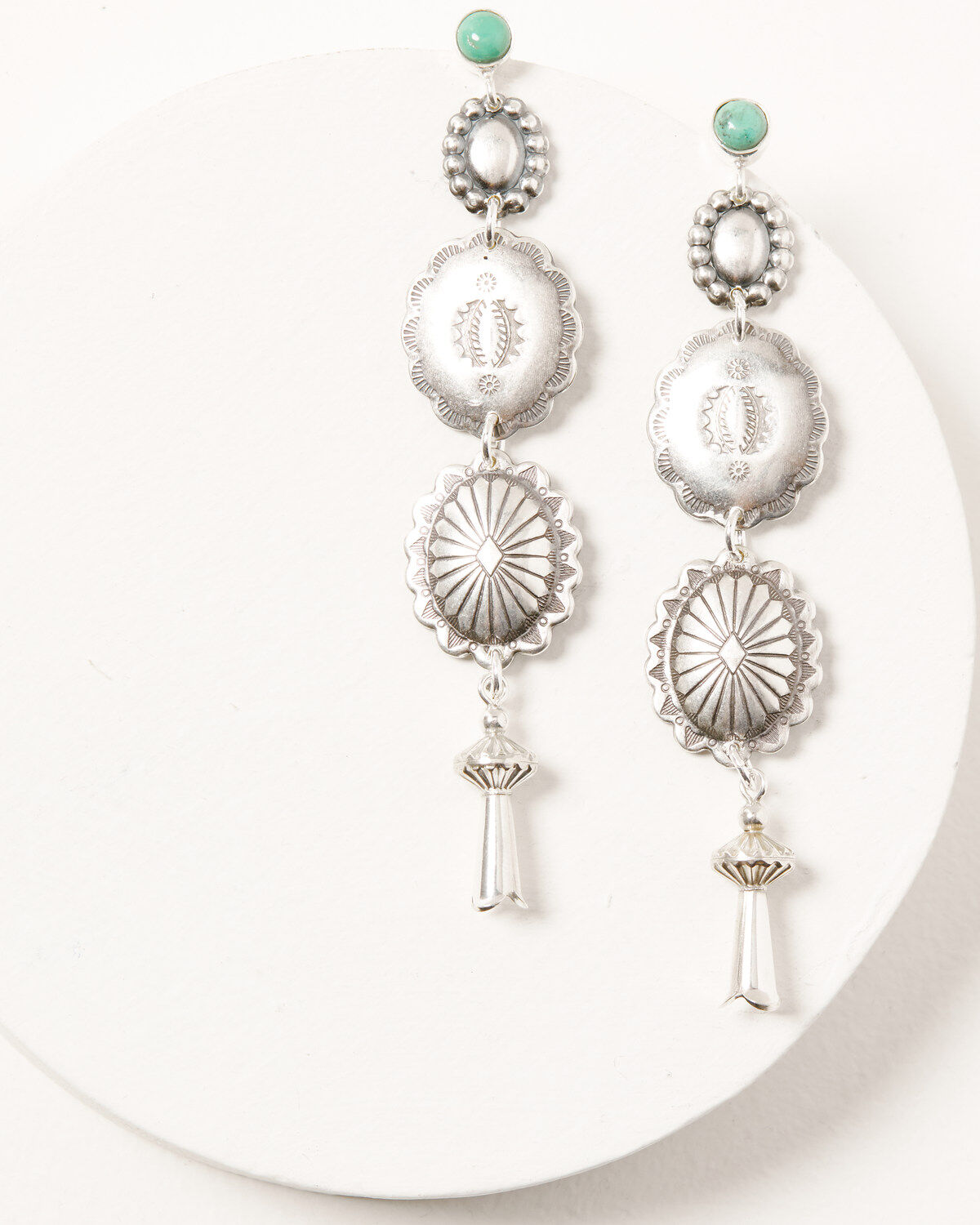 Paige Wallace Women's Turquoise Studded Concho Earrings