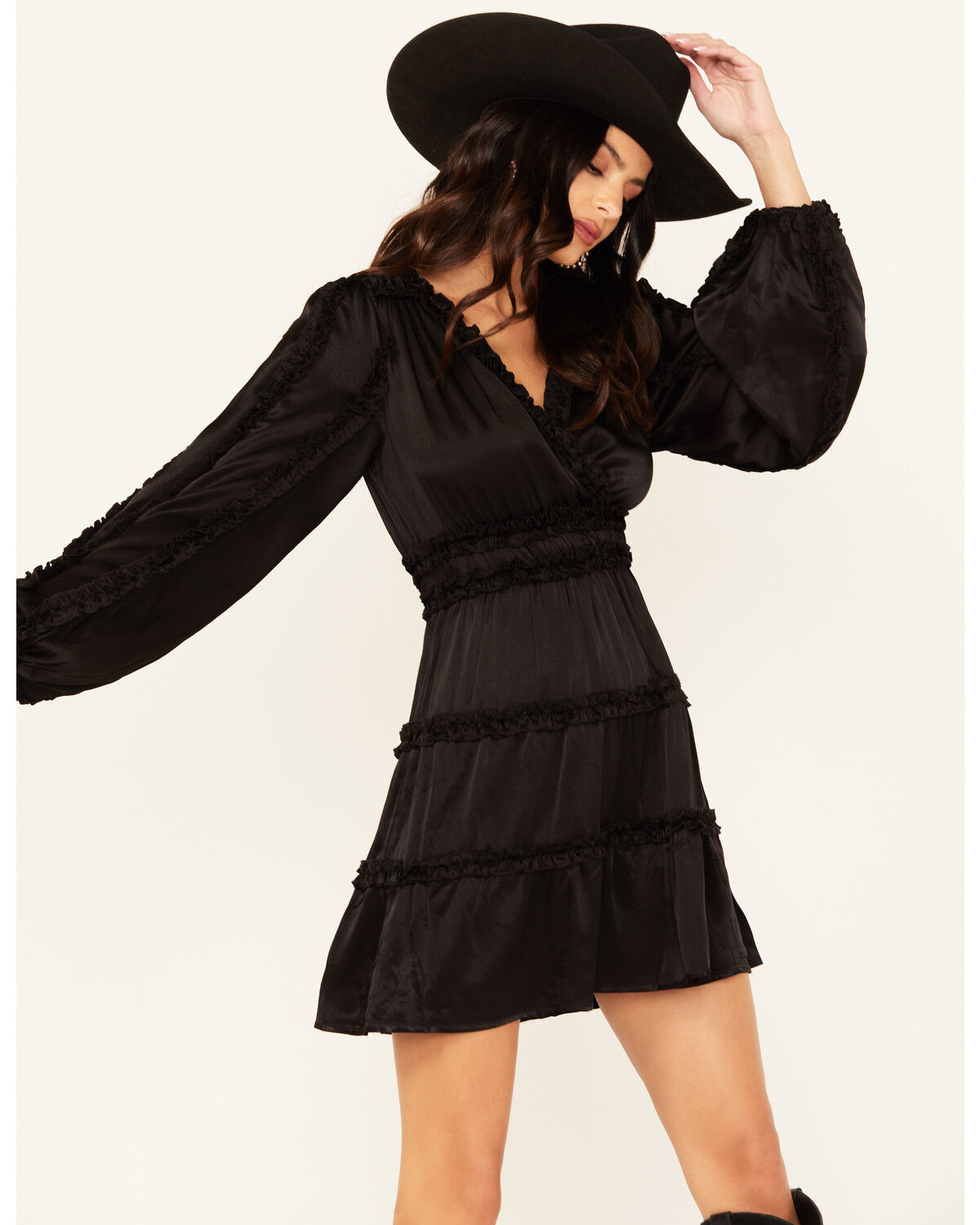 Shyanne Women's Long Sleeve Ruffle Mini Dress
