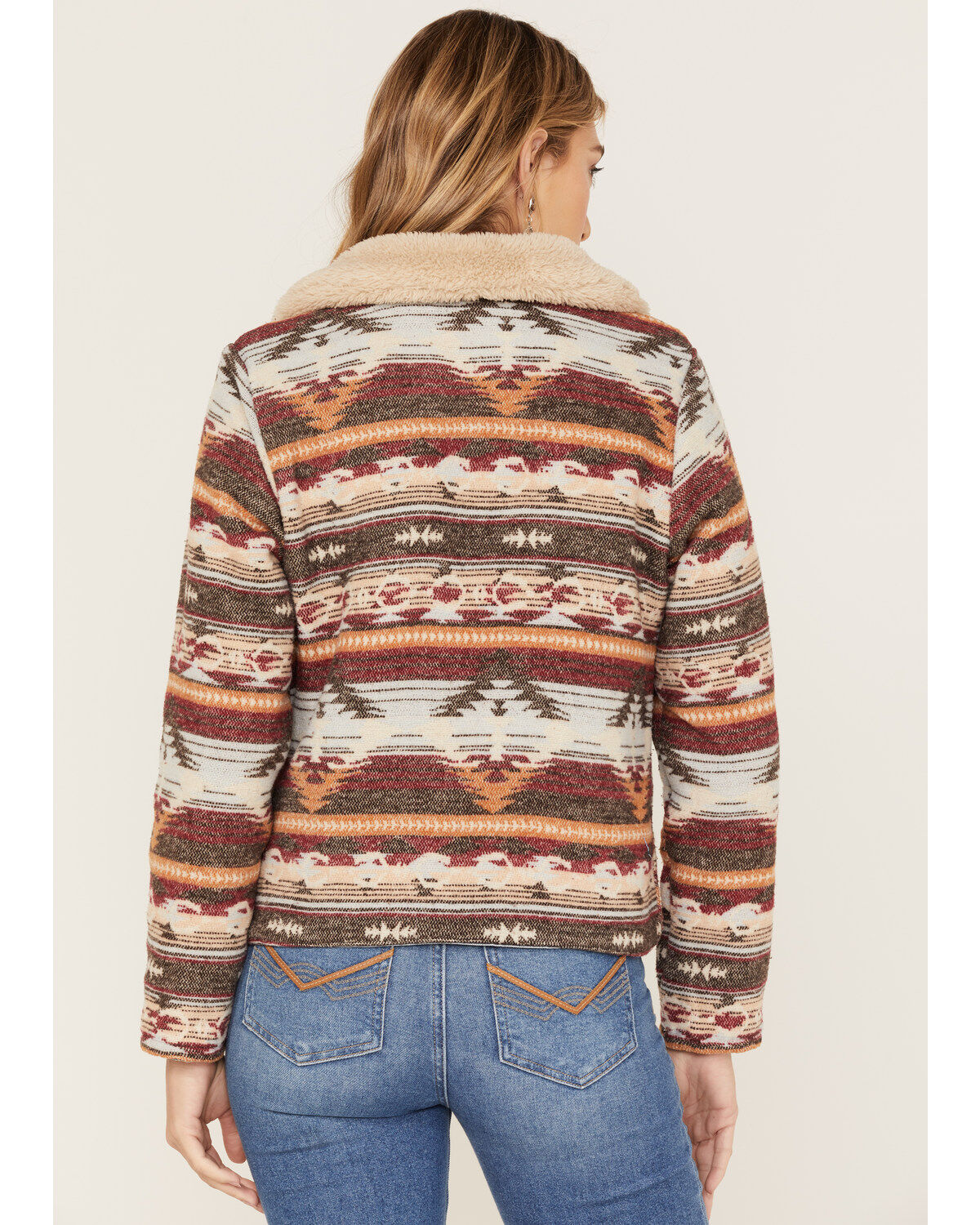 Idyllwind Women's Light Wash Reversible Sherpa Blanket Denim Jacket