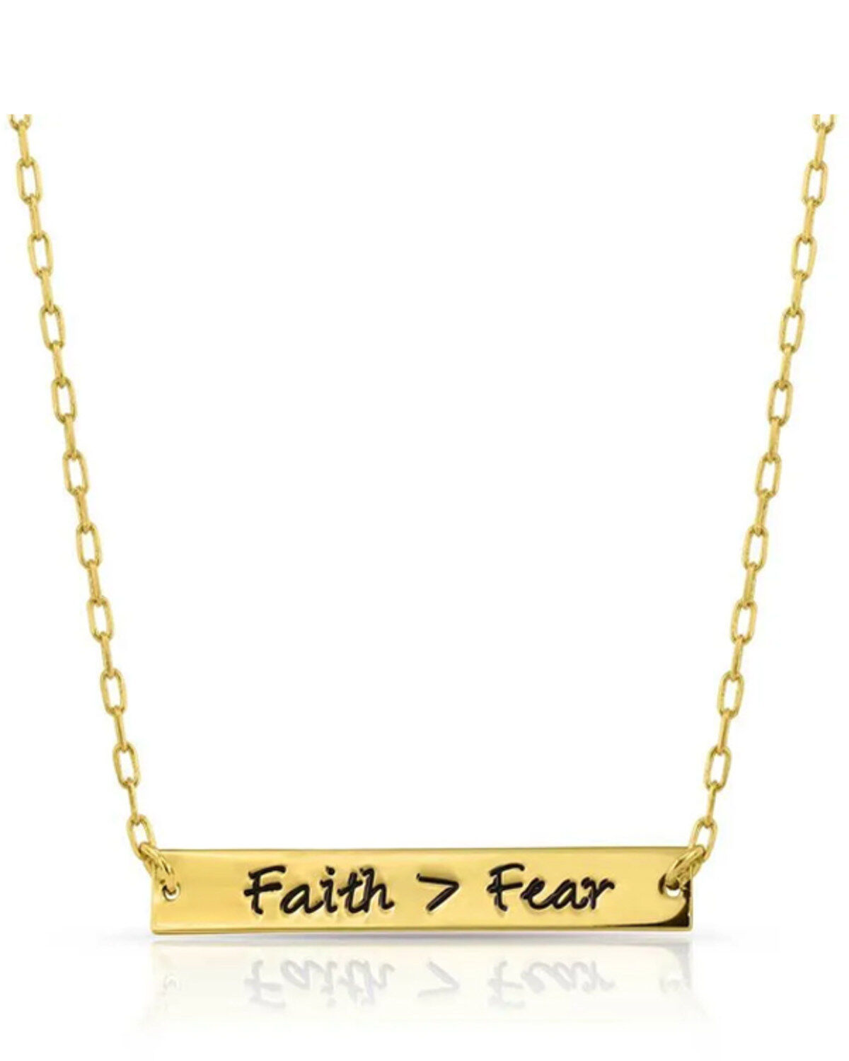 Montana Silversmiths Women's Gold Faith Is Greater Than Fear Necklace