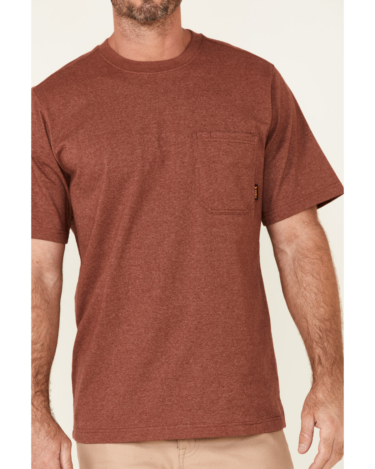 Hawx Men's Solid Red Forge Short Sleeve Work Pocket T-Shirt