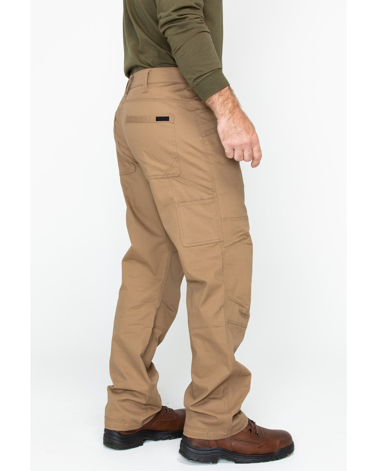 Hawx Men's Brown Stretch Ripstop Utility Work Pants - Big
