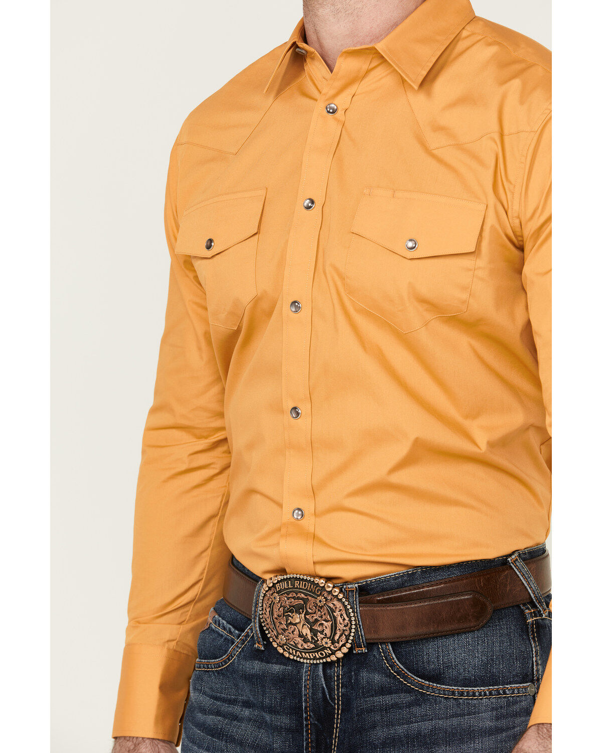 Gibson Men's Solid Long Sleeve Pearl Snap Western Shirt