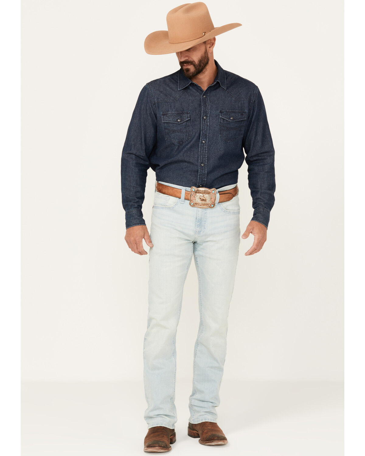 Cody James Men's Settler Light Wash Slim Straight Stretch Denim Jeans
