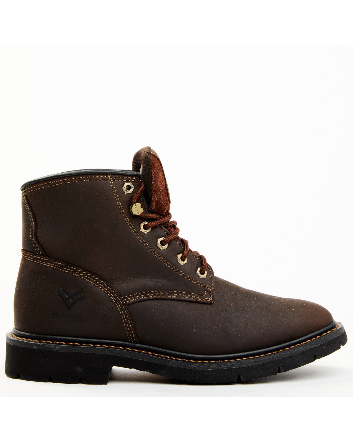 Hawx Men's Oily Crazy Horse 6" Lace-Up Soft Work Boots - Round Toe