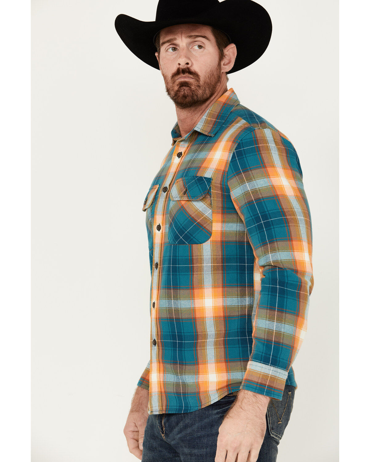 Pendleton Men's Beach Shack Plaid Print Long Sleeve Button-Down Western Shirt