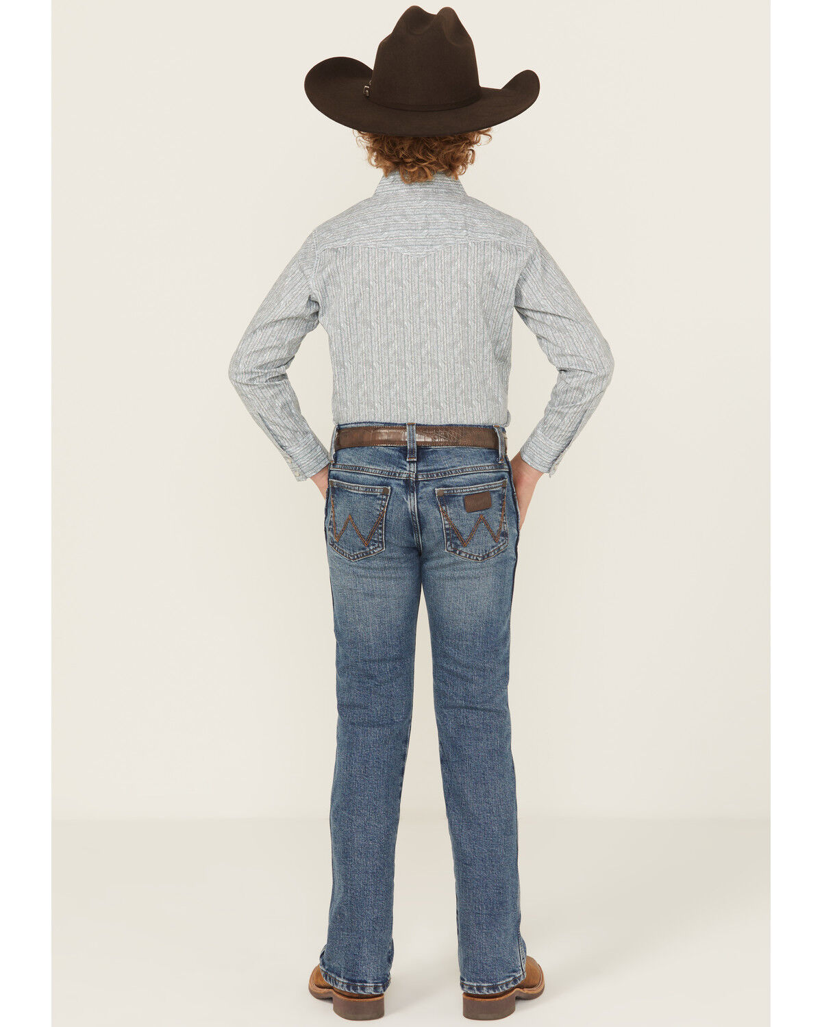 Wrangler 20X Boys' Paisley Print Long Sleeve Snap Stretch Western Shirt