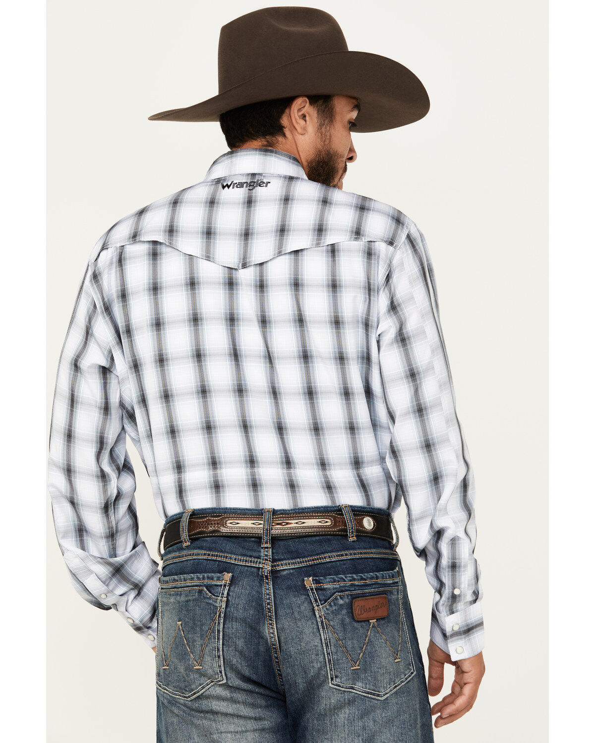 Wrangler Men's Plaid Print Long Sleeve Snap Western Performance Shirt
