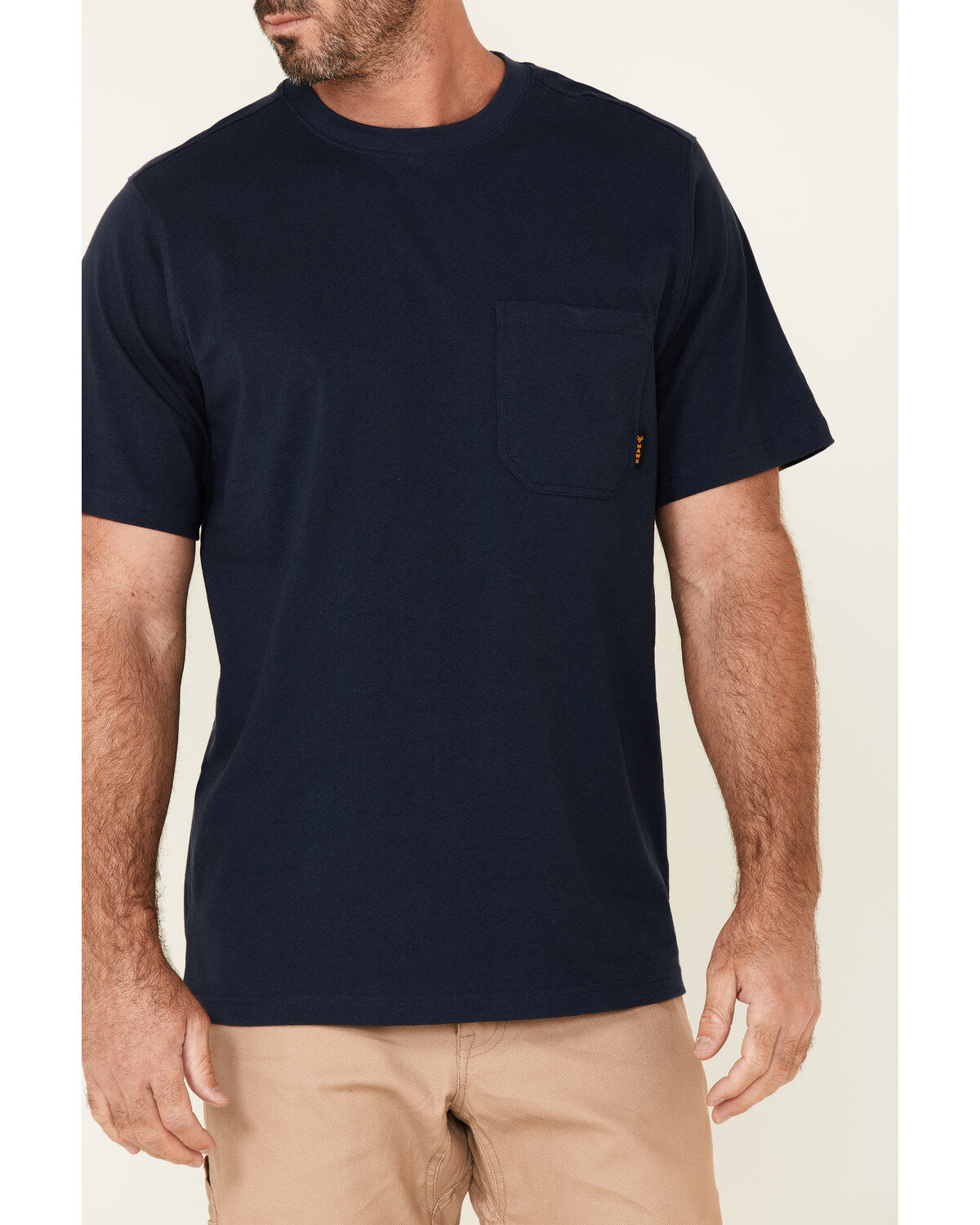 Hawx Men's Solid Navy Forge Short Sleeve Work Pocket T-Shirt - Tall