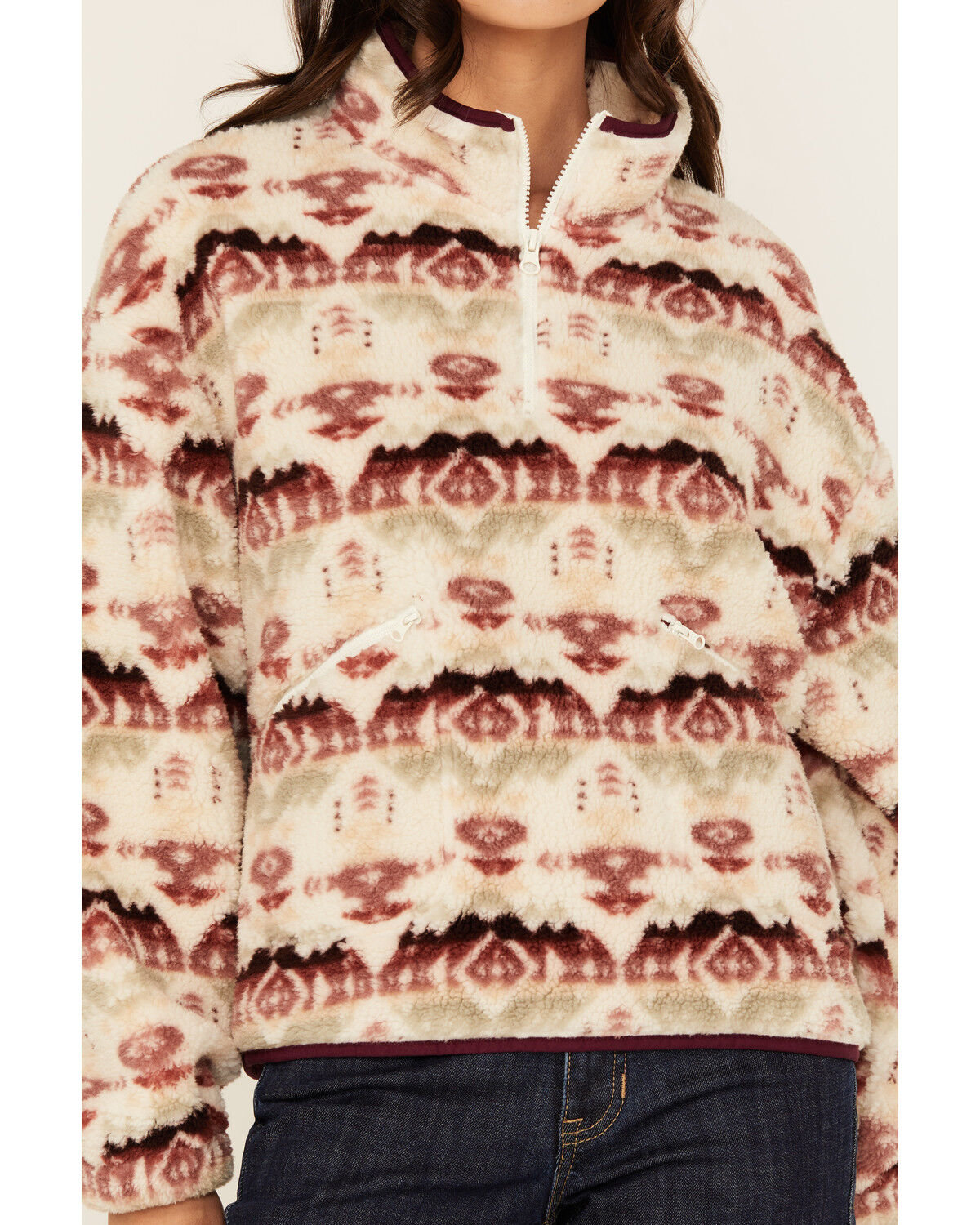 Rock & Roll Denim Women's Southwestern Print Sherpa Pullover