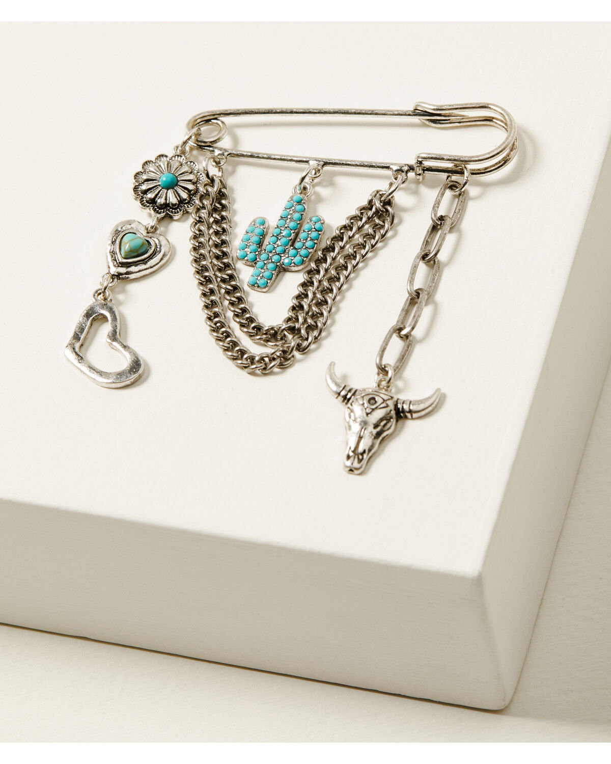 Shyanne Women's Cactus Bull Charm Hat Pin