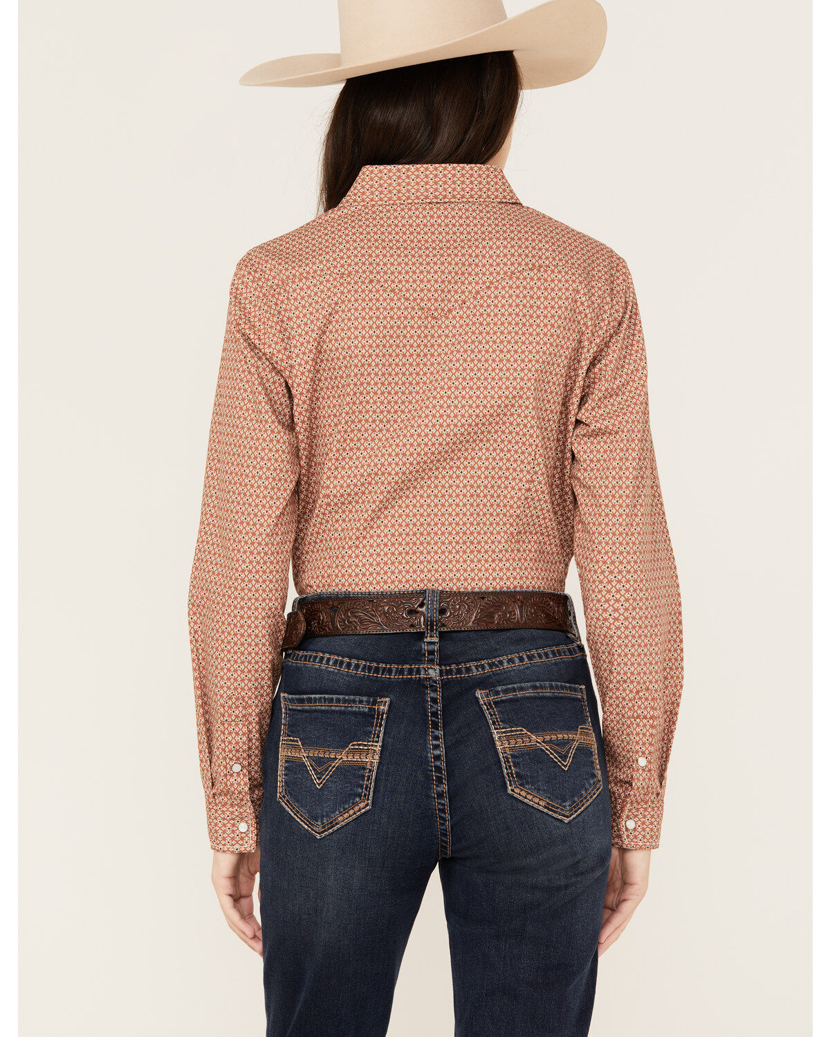 Rough Stock by Panhandle Women's Geo Print Long Sleeve Western Snap Shirt