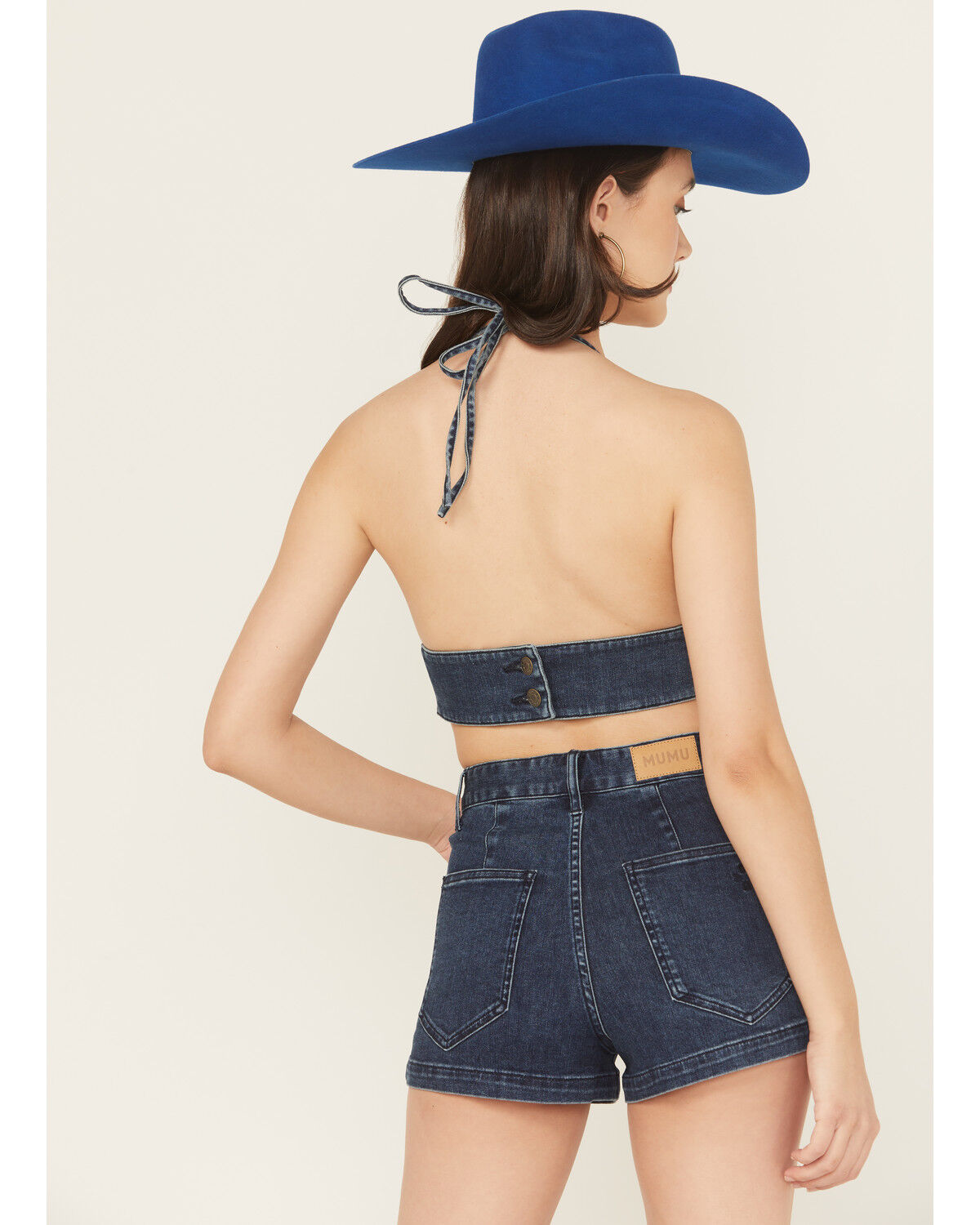 Show Me Your Mumu Women's Dark Wash Palm Springs Sleeveless Denim Shirt