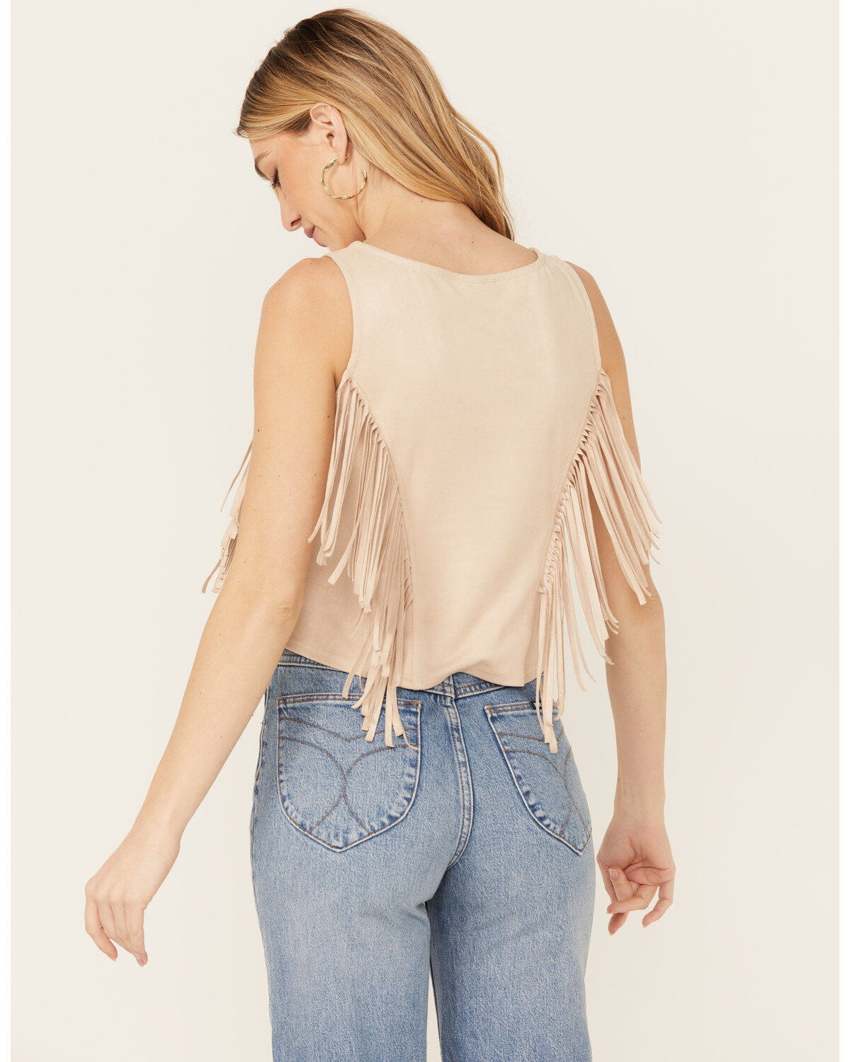 Shyanne Women's Faux Suede Fringe Tank Top