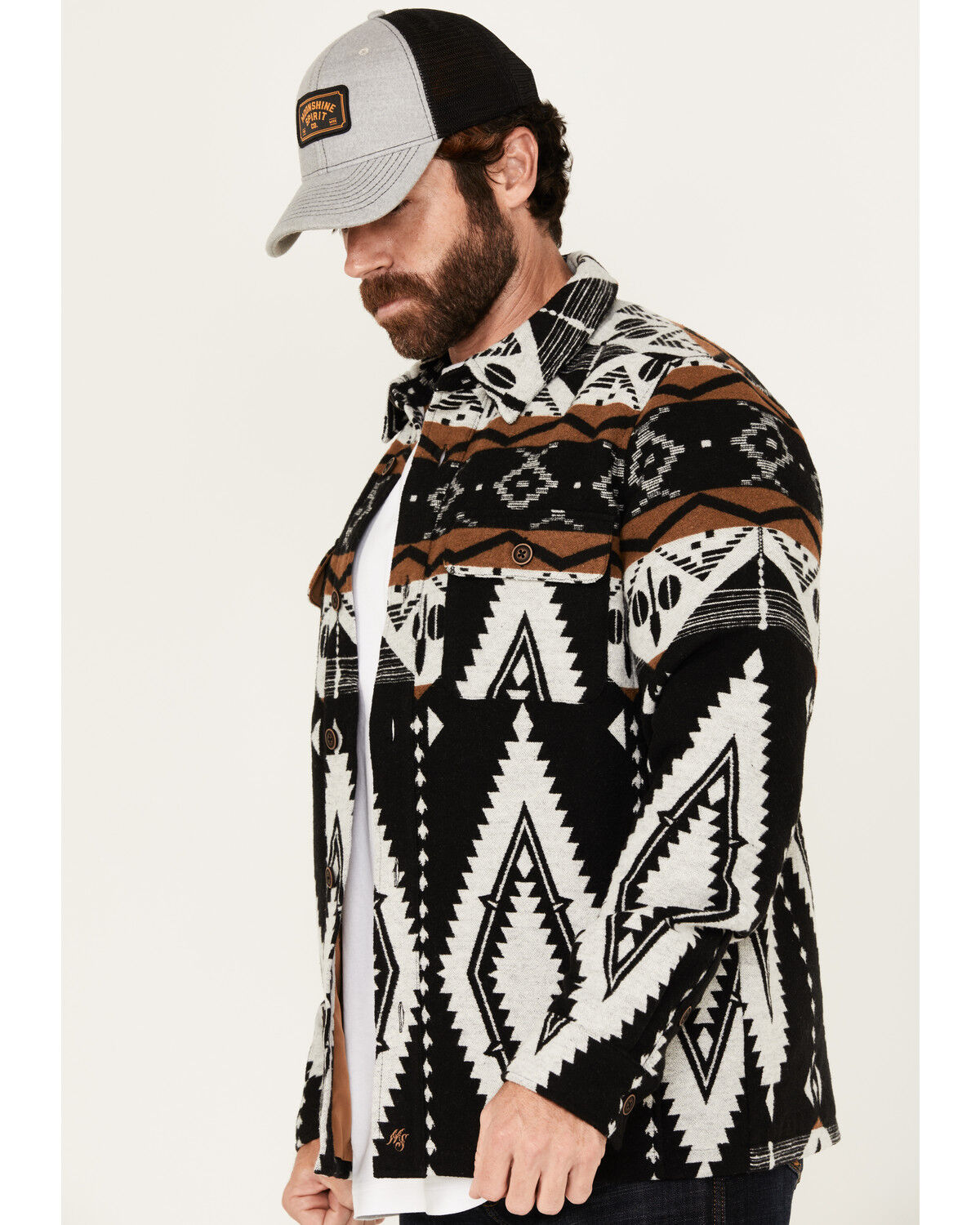 Moonshine Spirit Men's Revenge Southwestern Print Button-Down Shirt Jacket