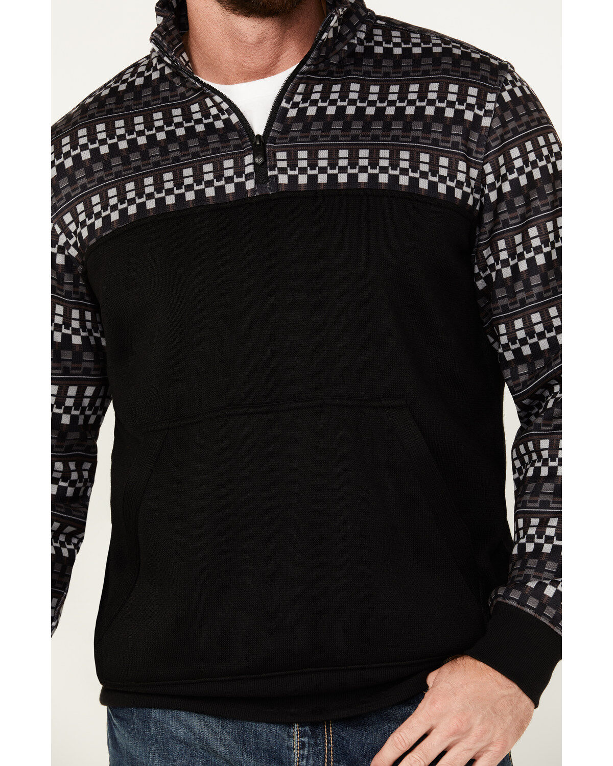 RANK 45® Men's Grove Striped Print 1/4 Zip Pullover