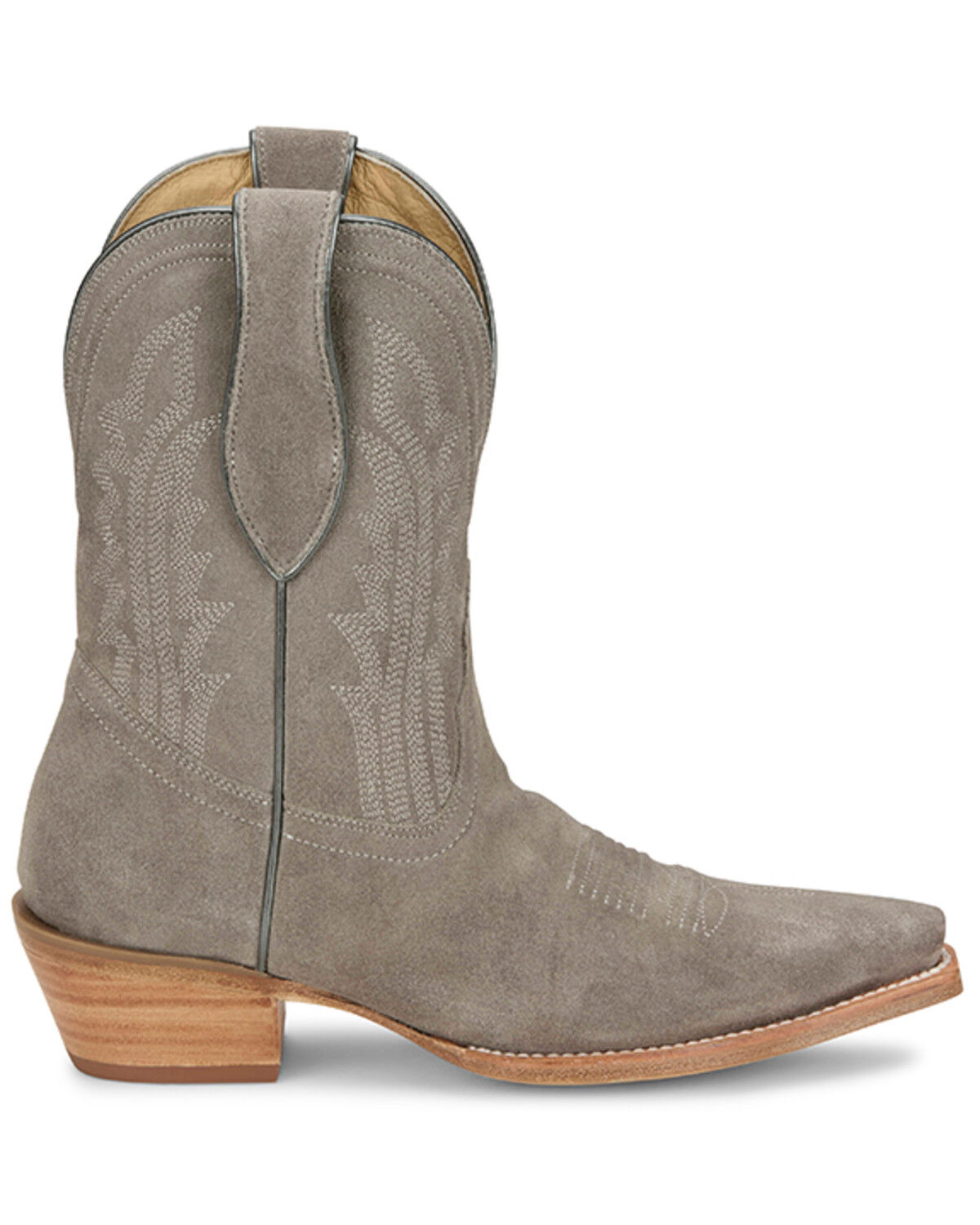 Tony Lama Women's Lea Suede Western Booties - Snip Toe