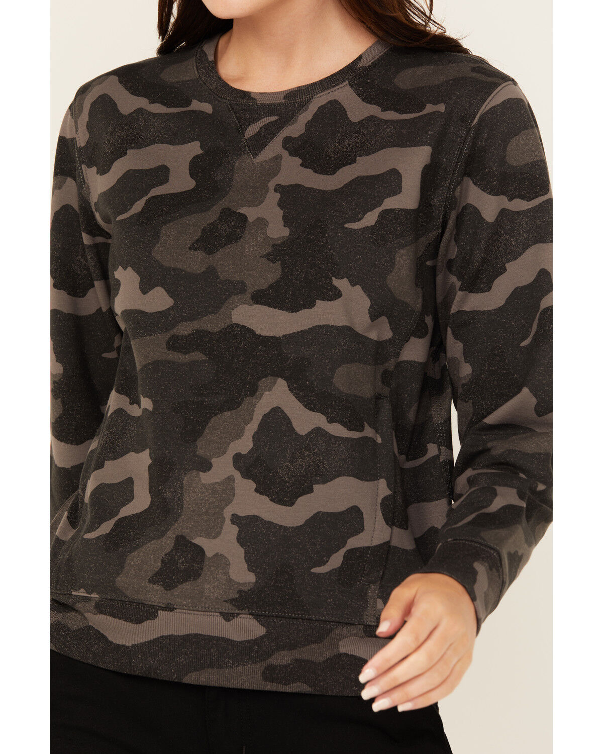 Lucky Brand Workwear Women's Camo Print French Terry Crewneck Sweatshirt