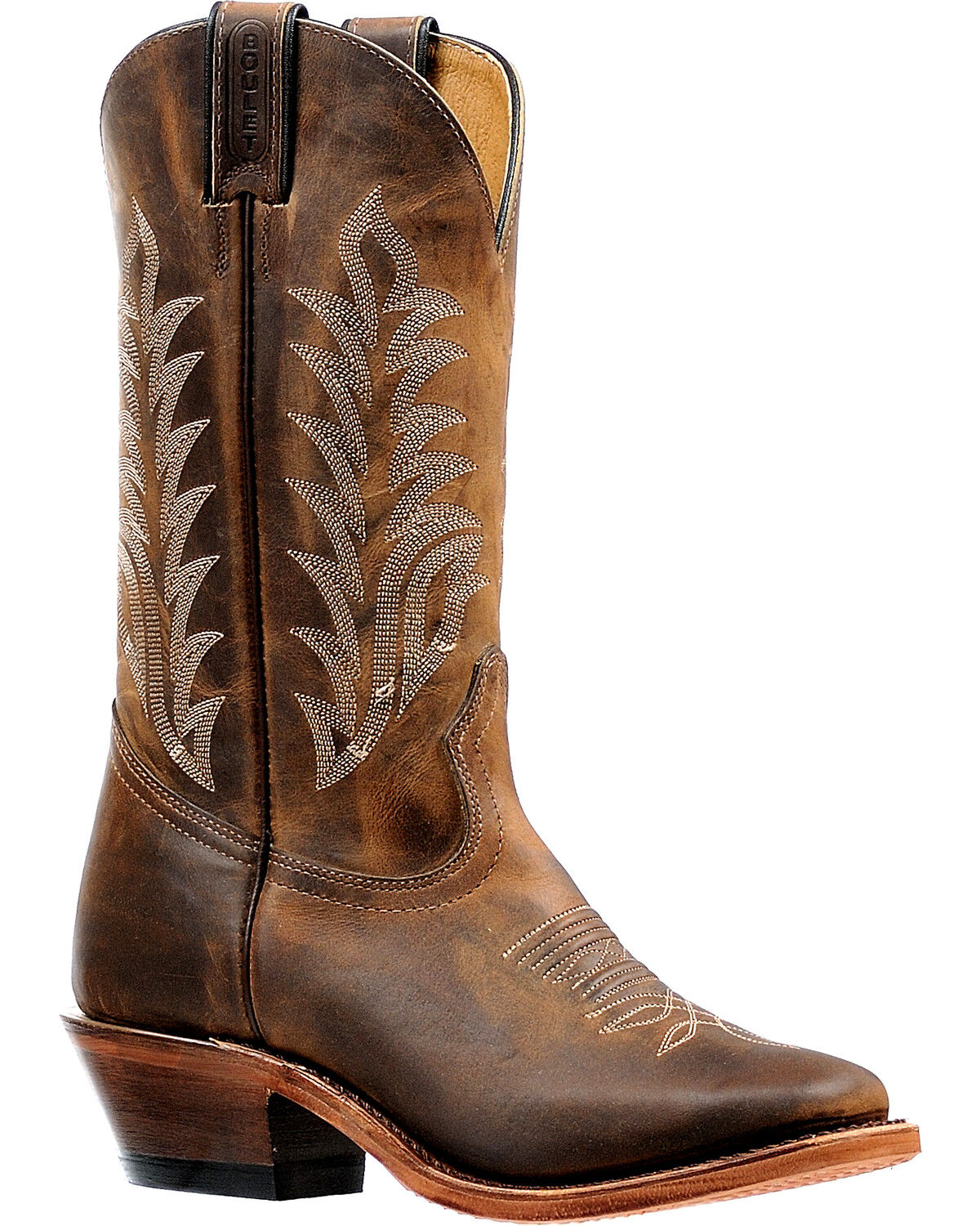 Boulet Women's Hillbilly Golden Vintage Cowgirl Boots - Square Toe