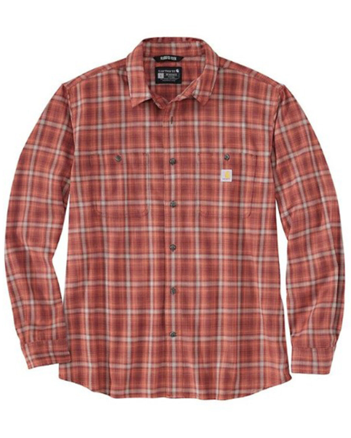 Carhartt Men's Relaxed Fit Lightweight Plaid Print Long Sleeve Button-Down Work Shirt